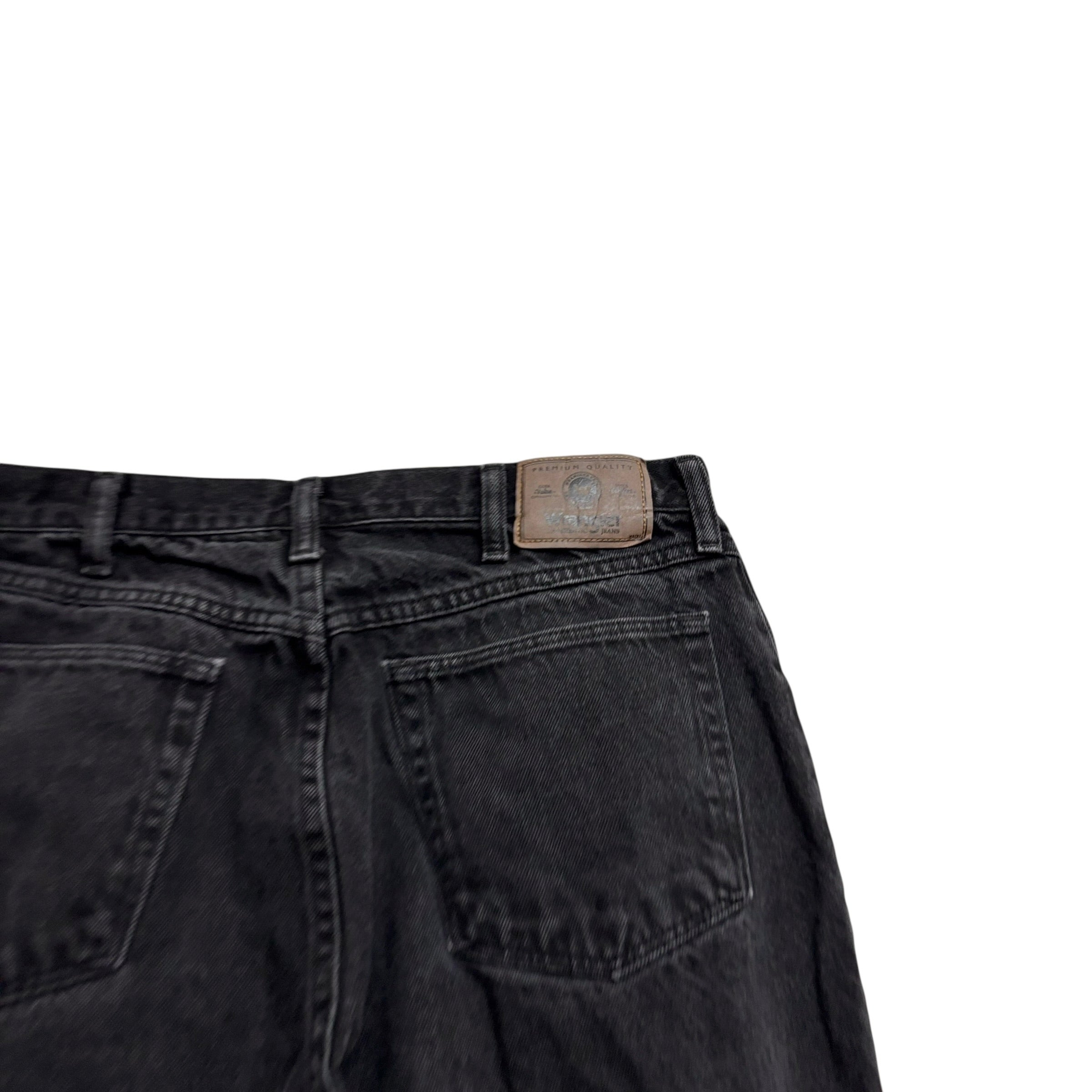 Wrangler Jeans W32 L34 Mens Black Relaxed Straight Fit Vintage Denim (E)