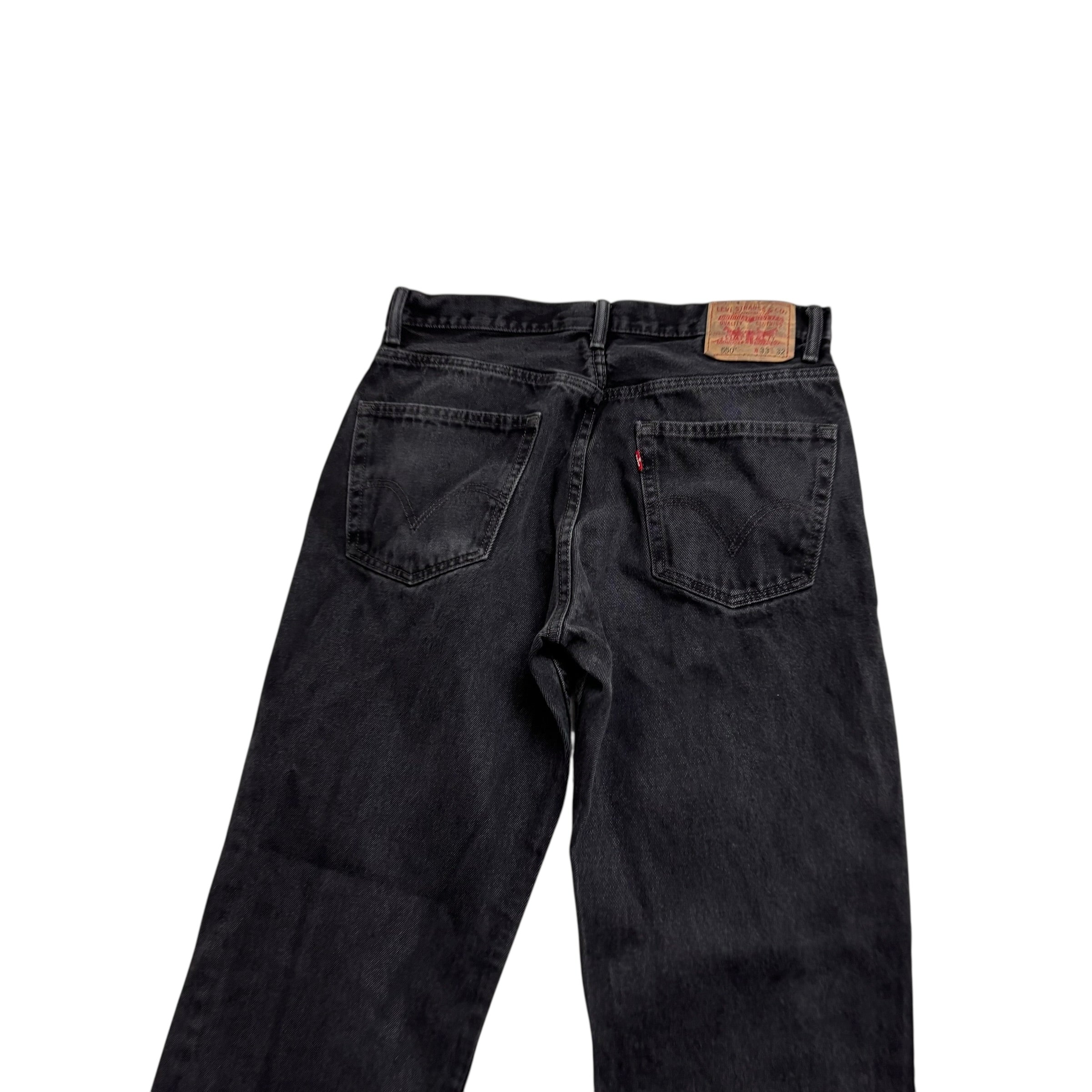 Levis 550 Jeans W33 L32 Mens Black Baggy Relaxed Straight Fit Vintage Denim (E)