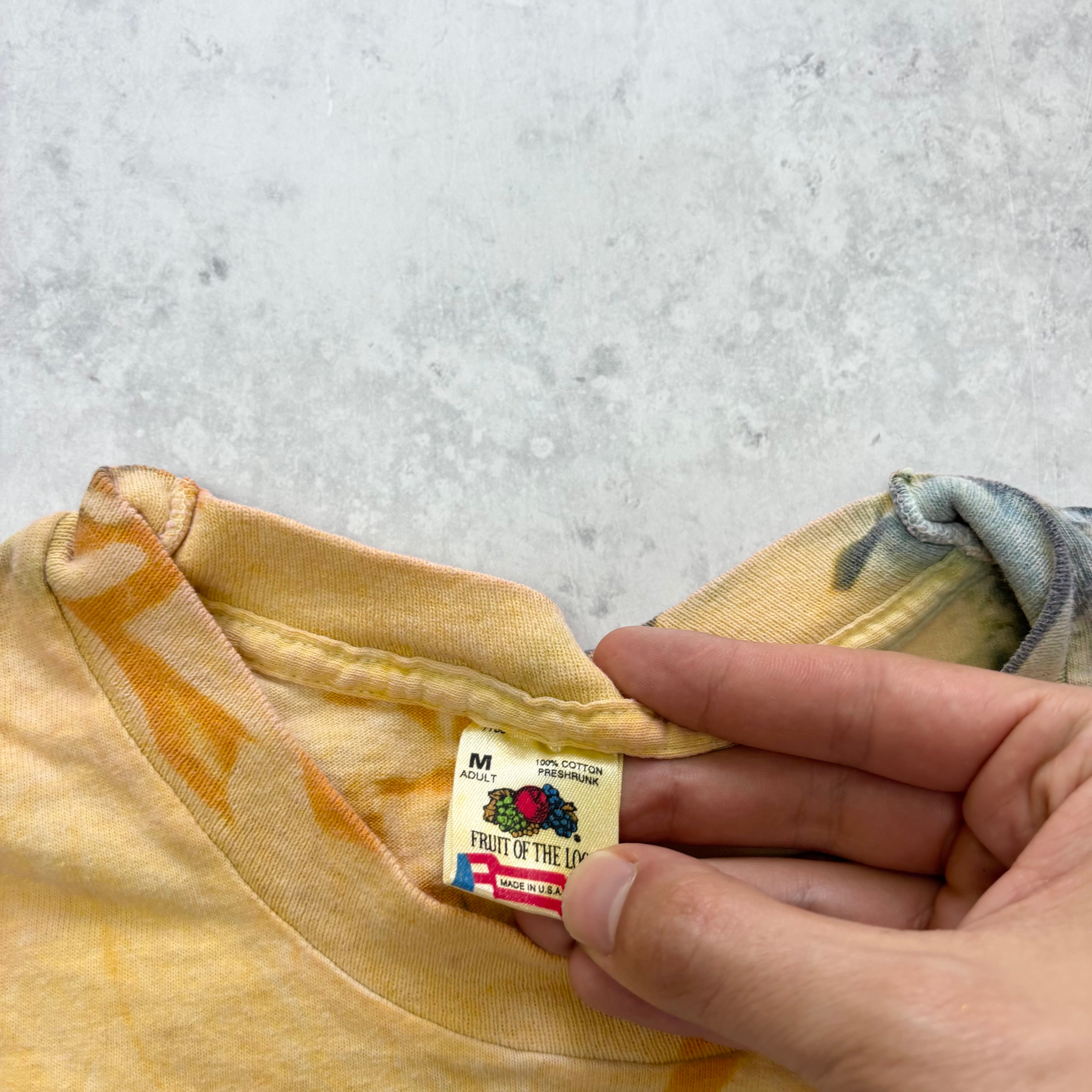 Vintage T Shirt Mens Medium Tie Die Single Stitch Graphic Print 90s USA (E)