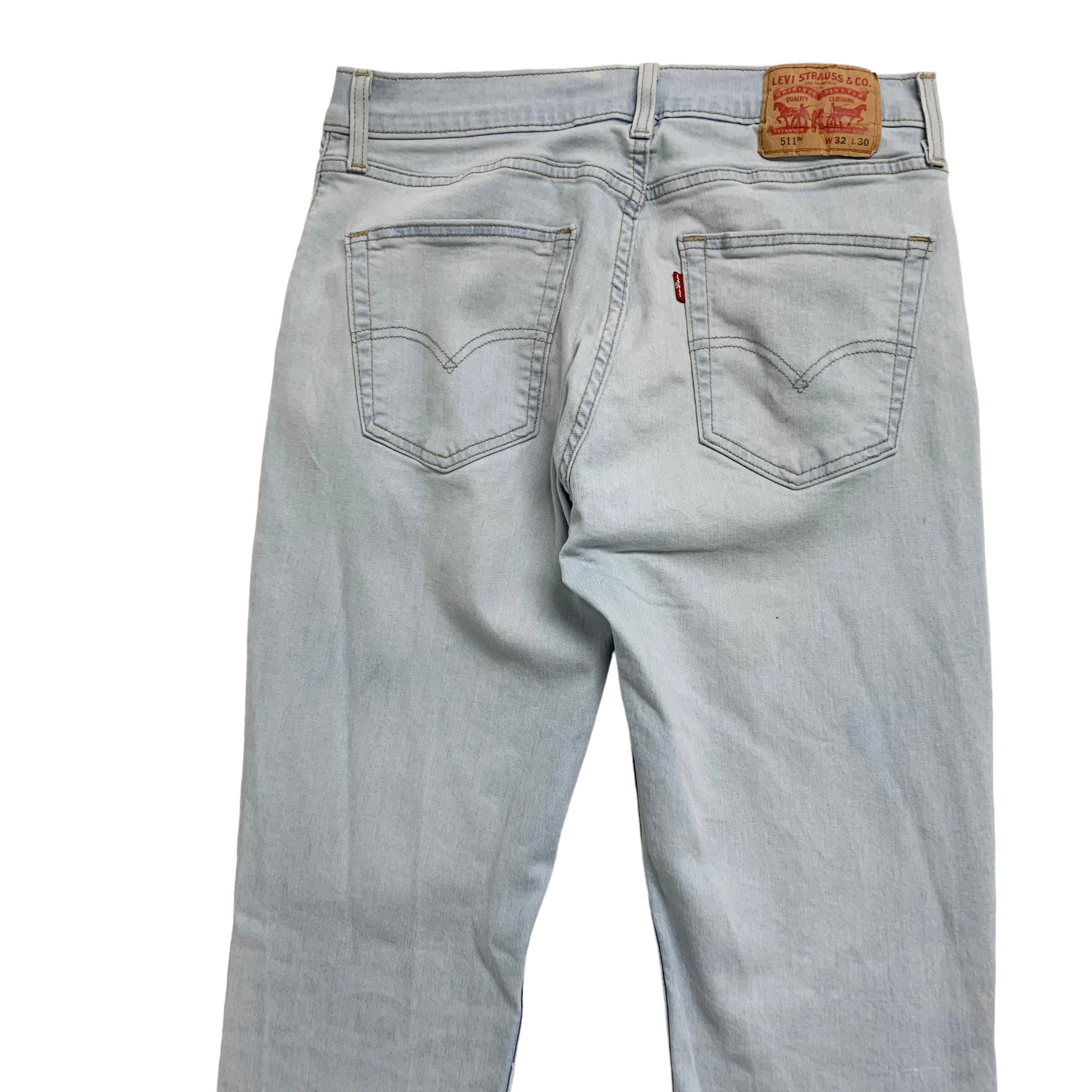 Levis 511 Jeans W32 L30 Mens Light Blue Slim Fit Stretch Denim