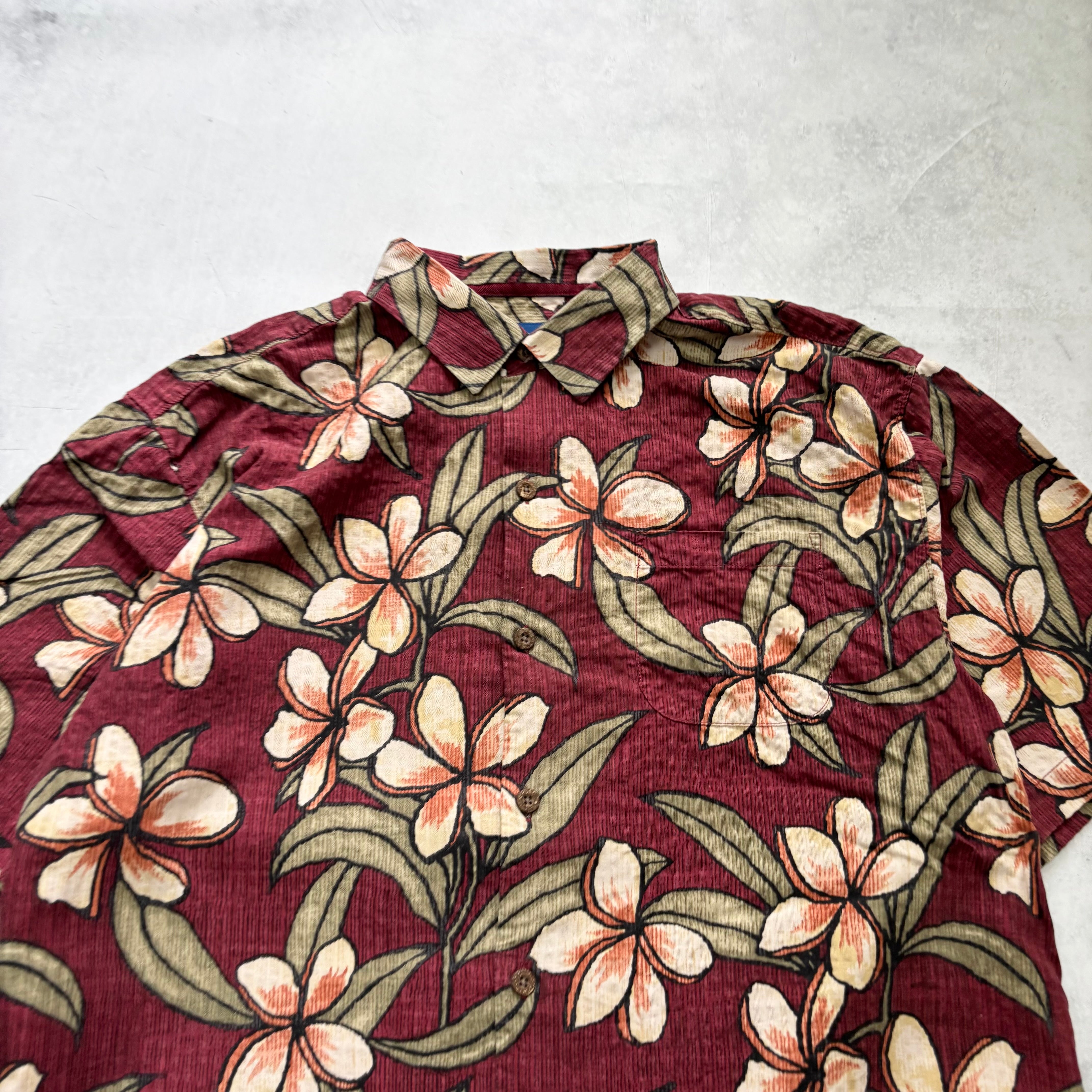 Vintage Hawaiian Shirt Mens XL Red Floral Tommy Bahama Short Sleeve Silk (E)