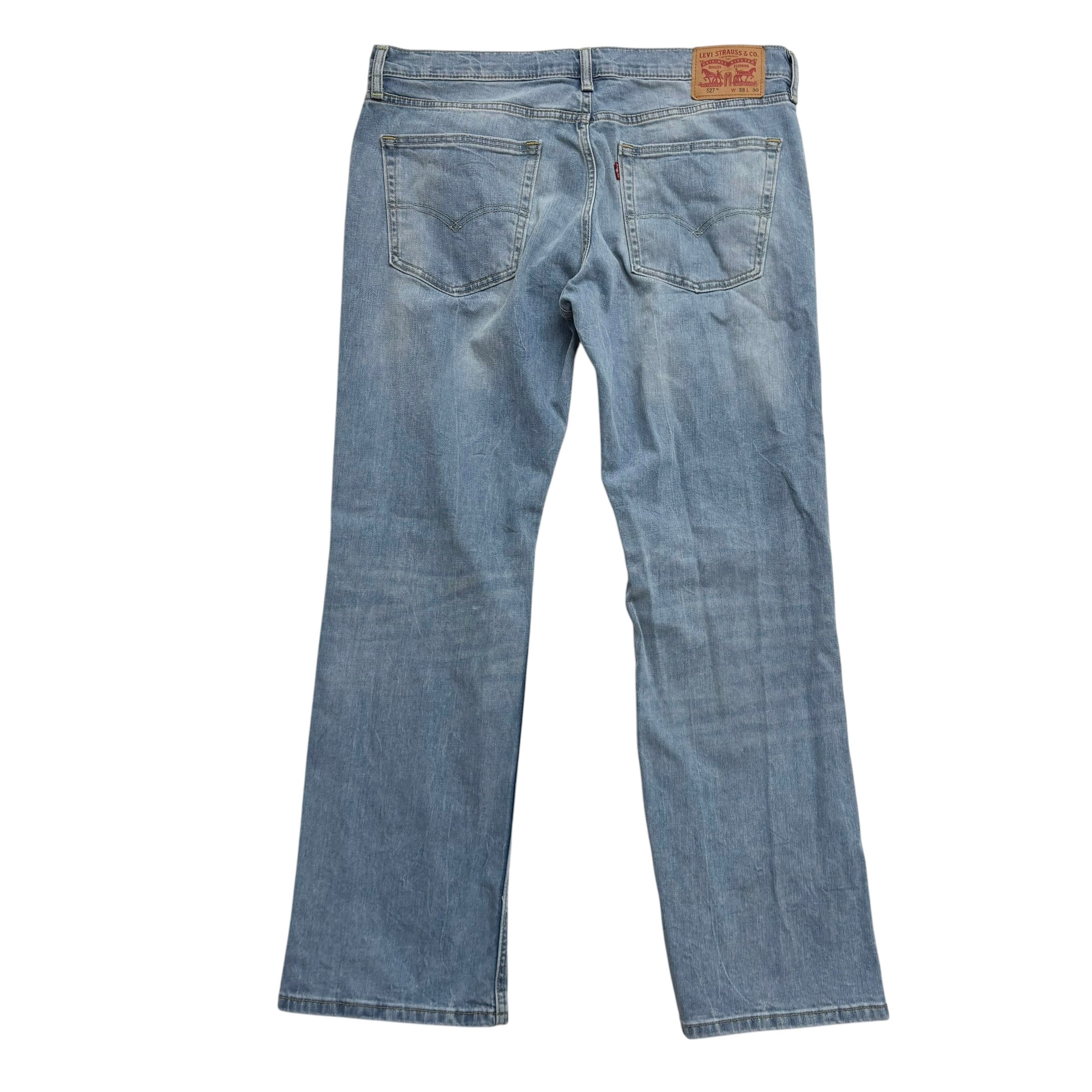 Levis 527 Jeans W38 L31 Mens Light Blue Slim Bootcut Fit Stretch Denim