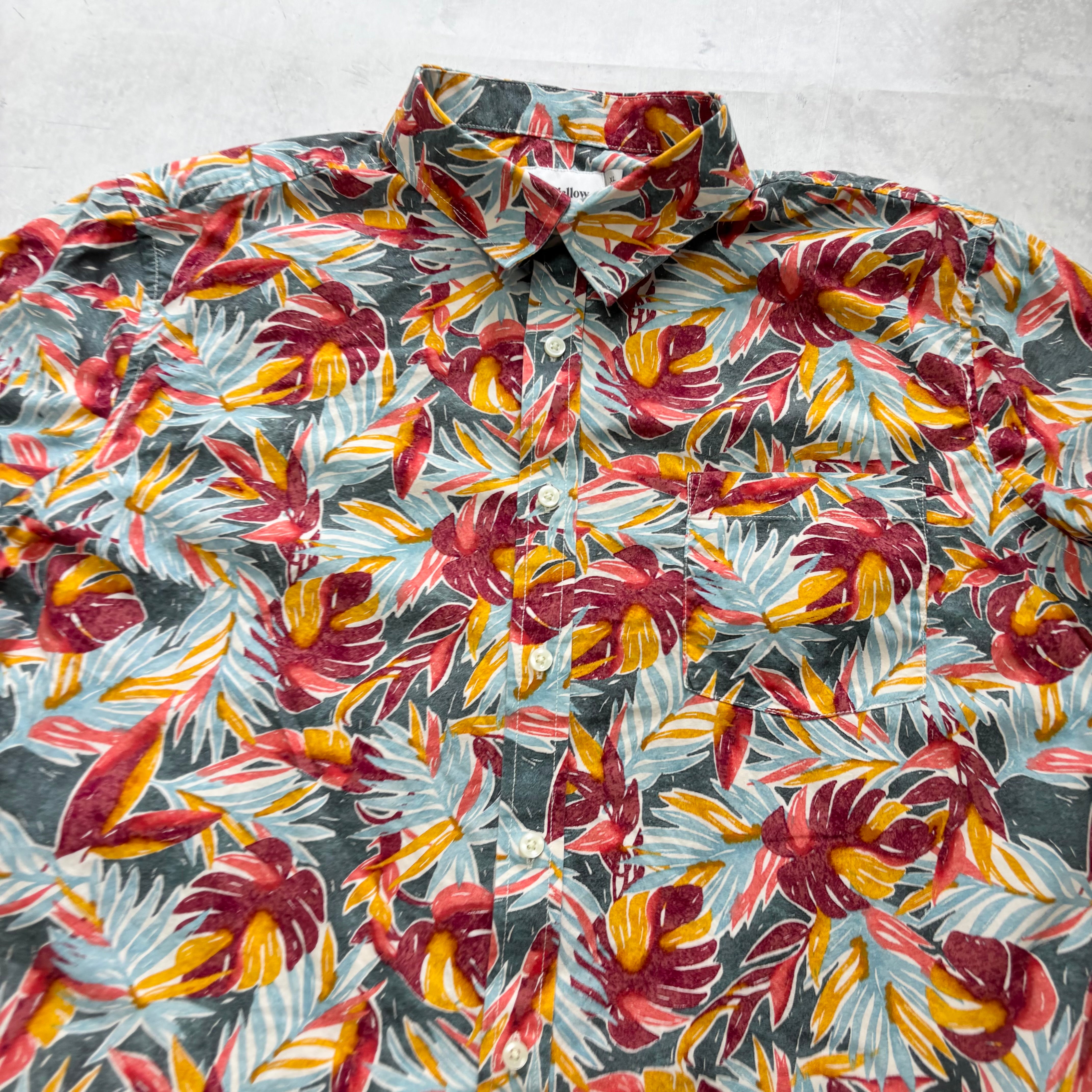 Hawaiian Shirt Mens XL Multi Floral Aloha Short Sleeve Cotton Regular Fit (E)