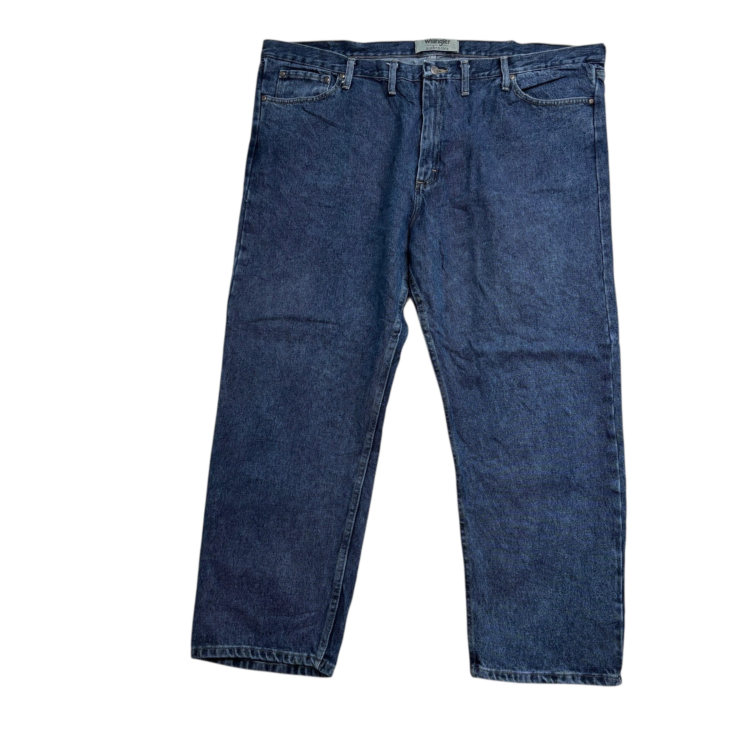 Wrangler Jeans W48 L30 Mens Mid Blue Relaxed Straight Fit Denim (E)