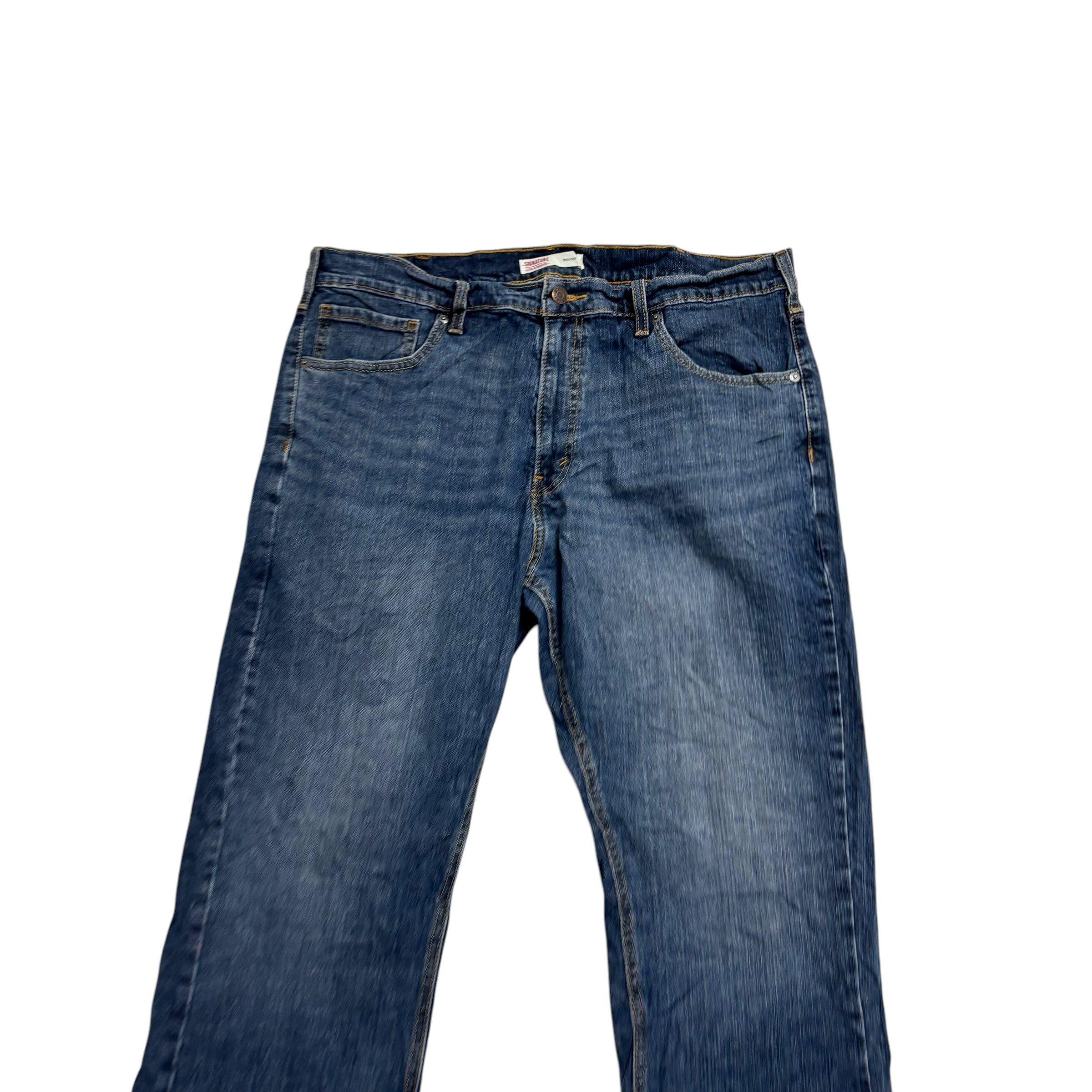 Levis Signature Jeans W38 L32 Mens Dark Blue Regular Bootcut Fit Stretch (E)
