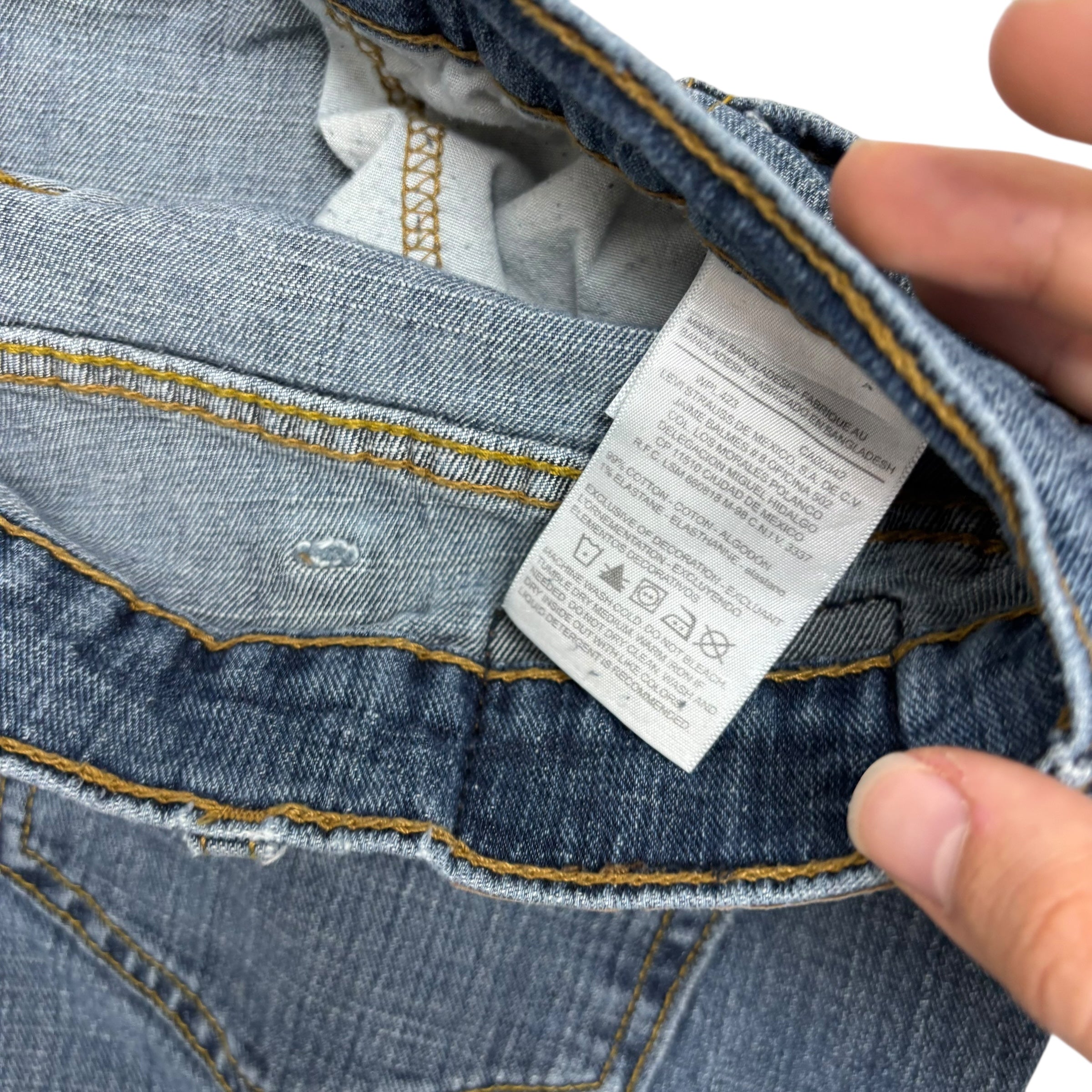 Levis Signature Jeans W40 L30 Mens Mid Blue Relaxed Straight Fit Stretch (F)