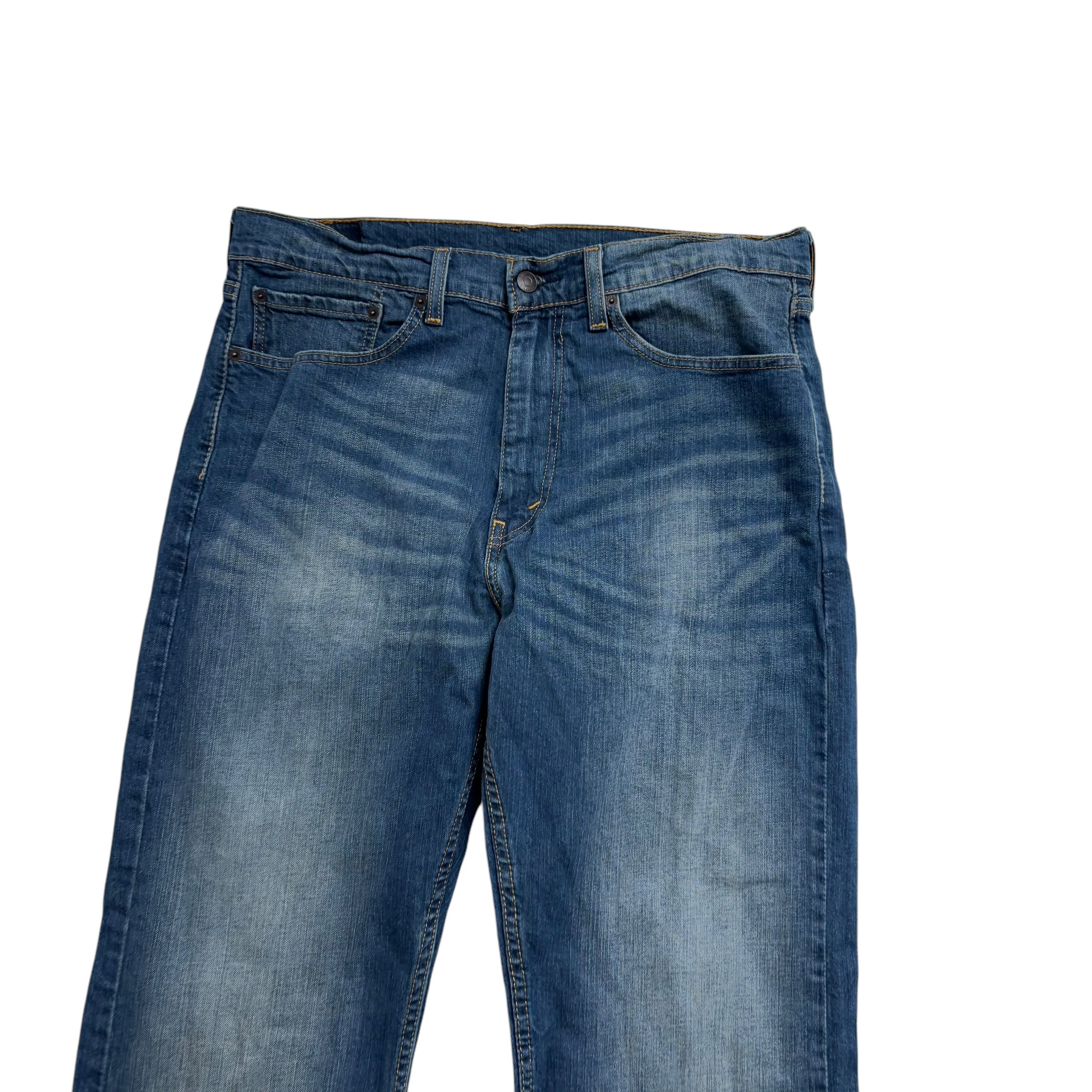 Levis 505 Jeans W36 L30 Mens Dark Blue Regular Straight Fit Stretch Denim