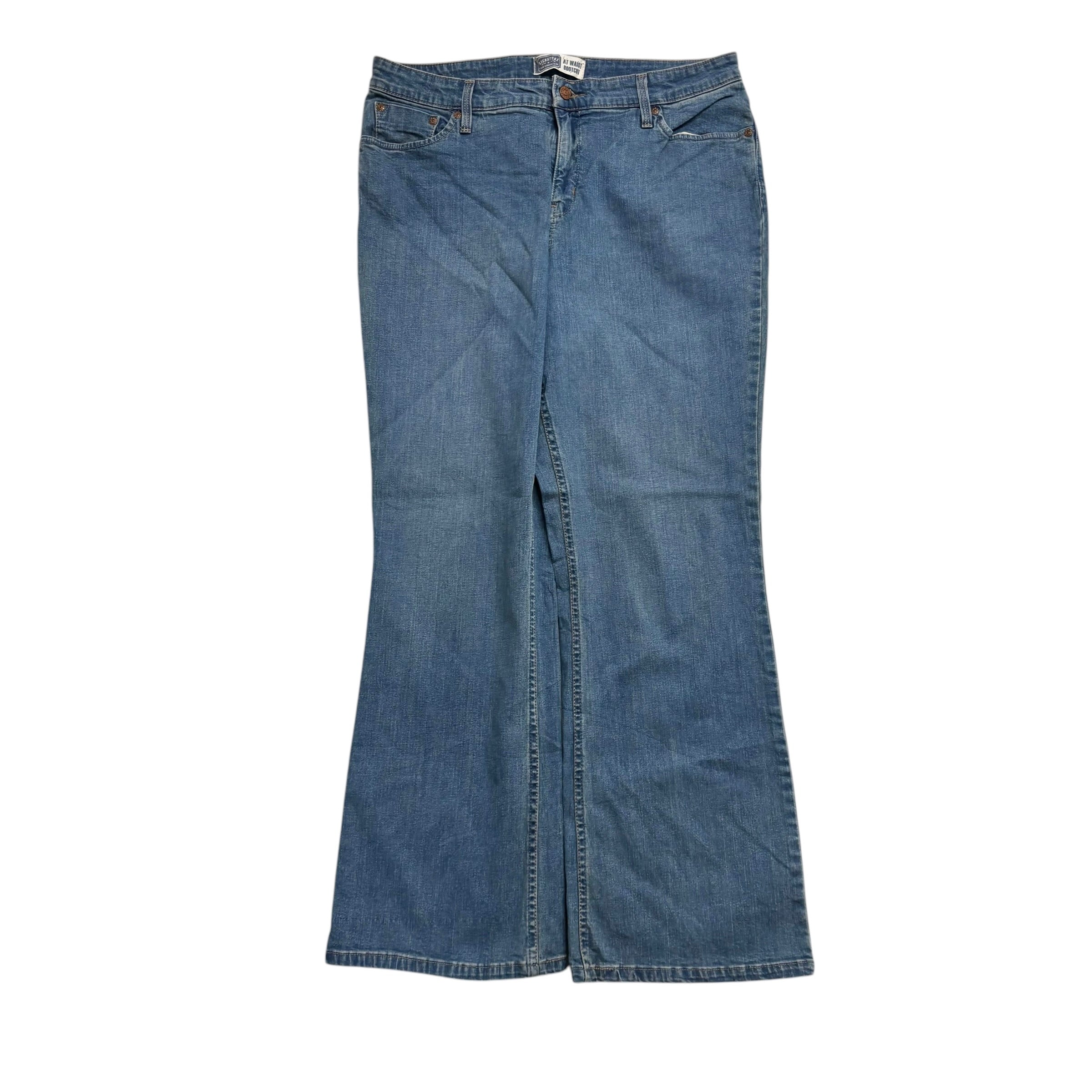 Levis Signature Jeans W36 L30 Womens Bootcut Fit Mid Blue Stretch Denim (E)