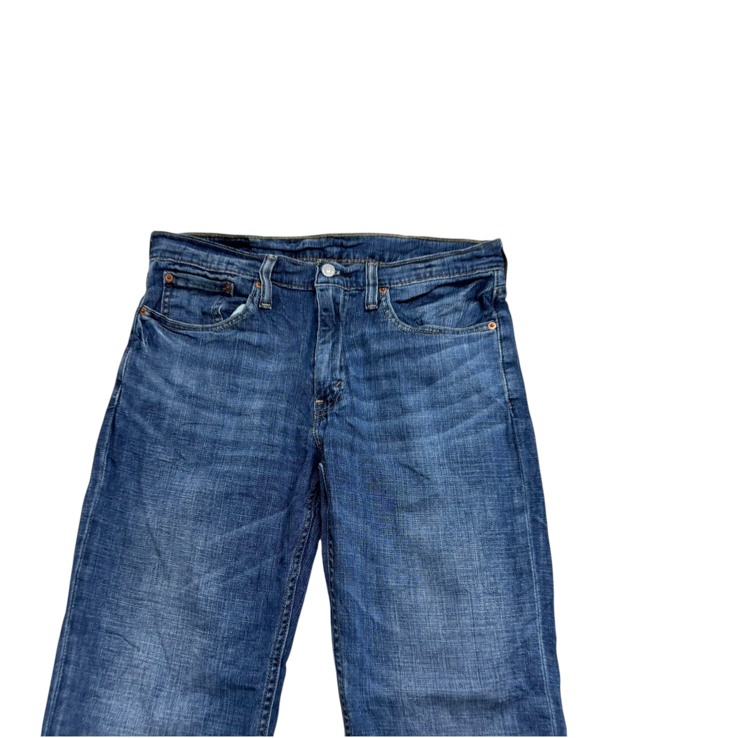 Levis 514 Jeans W32 L34 Mens Mid Blue Regular Straight Fit Stretch Denim (E)