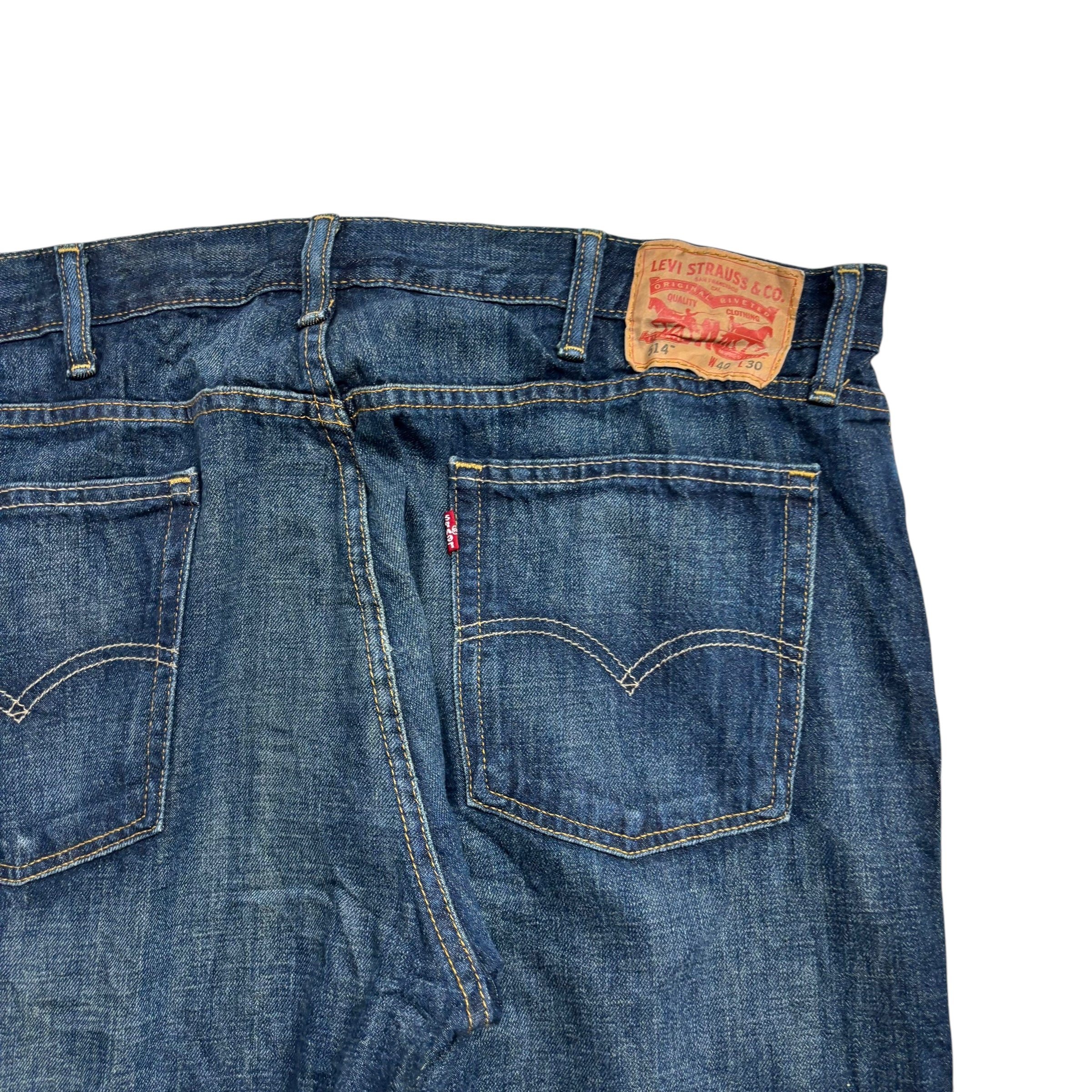 Levis 514 Jeans W40 L30 Mens Dark Blue Regular Straight Fit Vintage Denim (E)