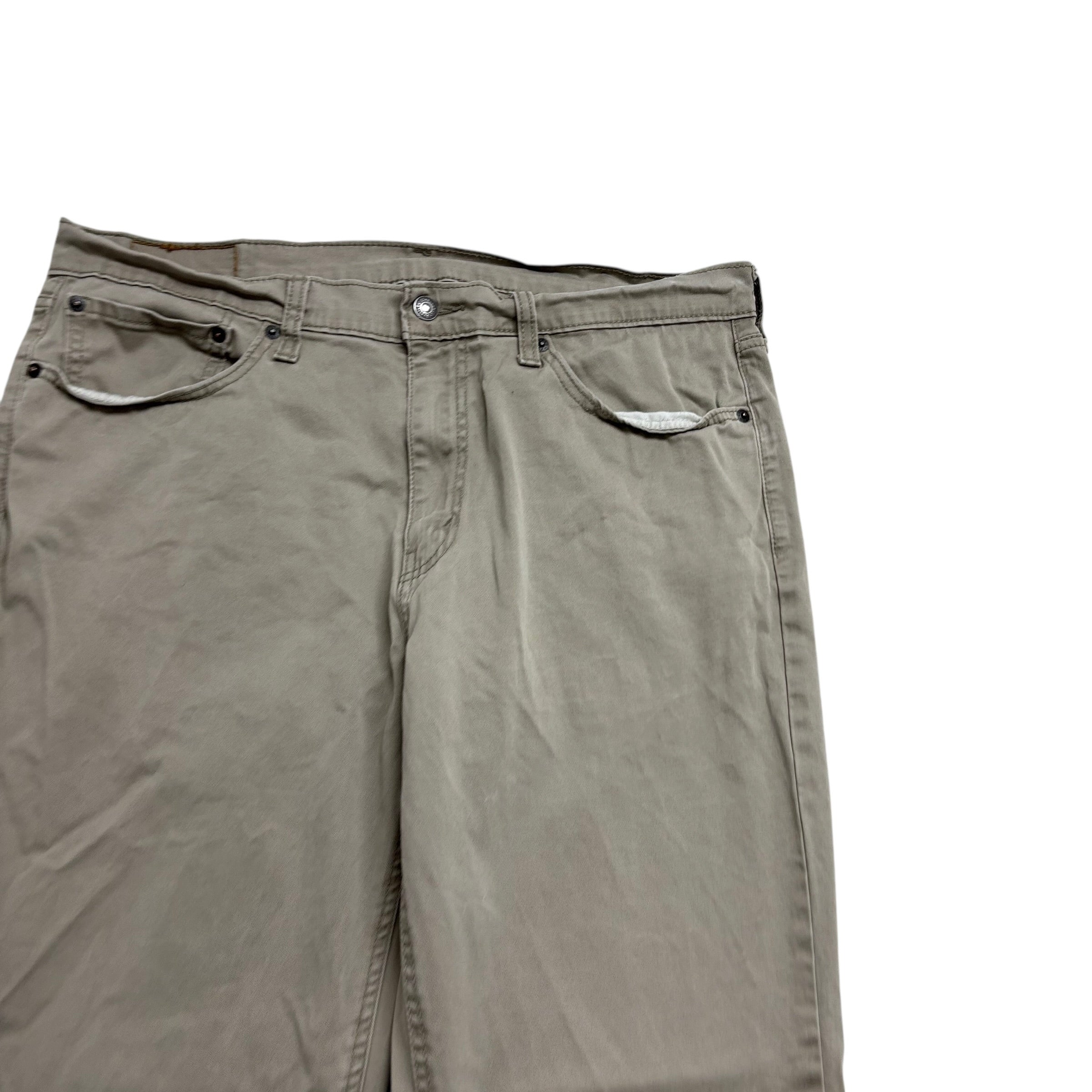 Levis 541 Trousers W36 L32 Mens Beige Athletic Tapered Fit Stretch Pants (E)