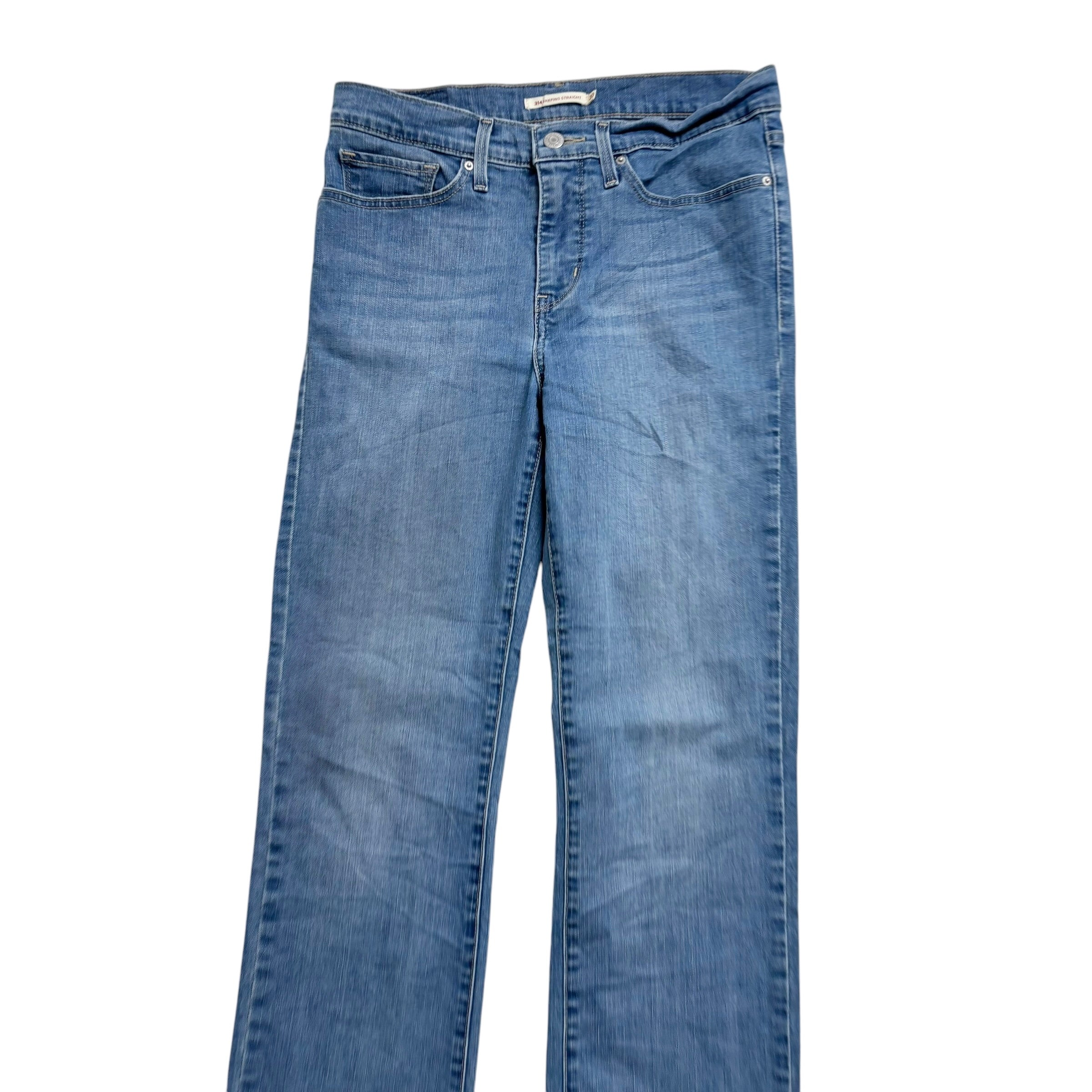 Levis 314 Jeans W30 L30 Womens Light Blue Shaping Straight Fit Stretch Denim