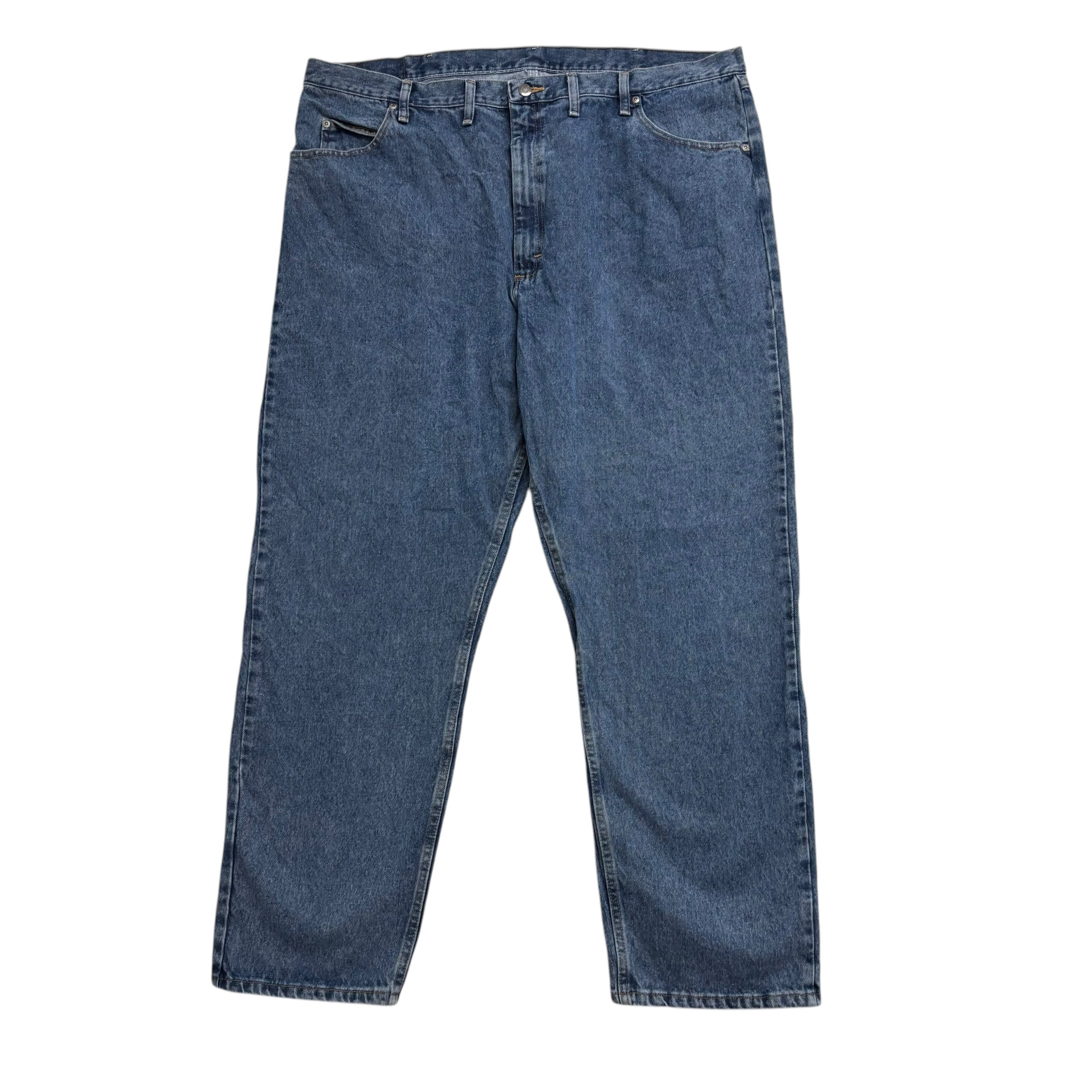Wrangler Jeans W46 L32 Mens Relaxed Baggy Straight Fit Mid Blue Denim