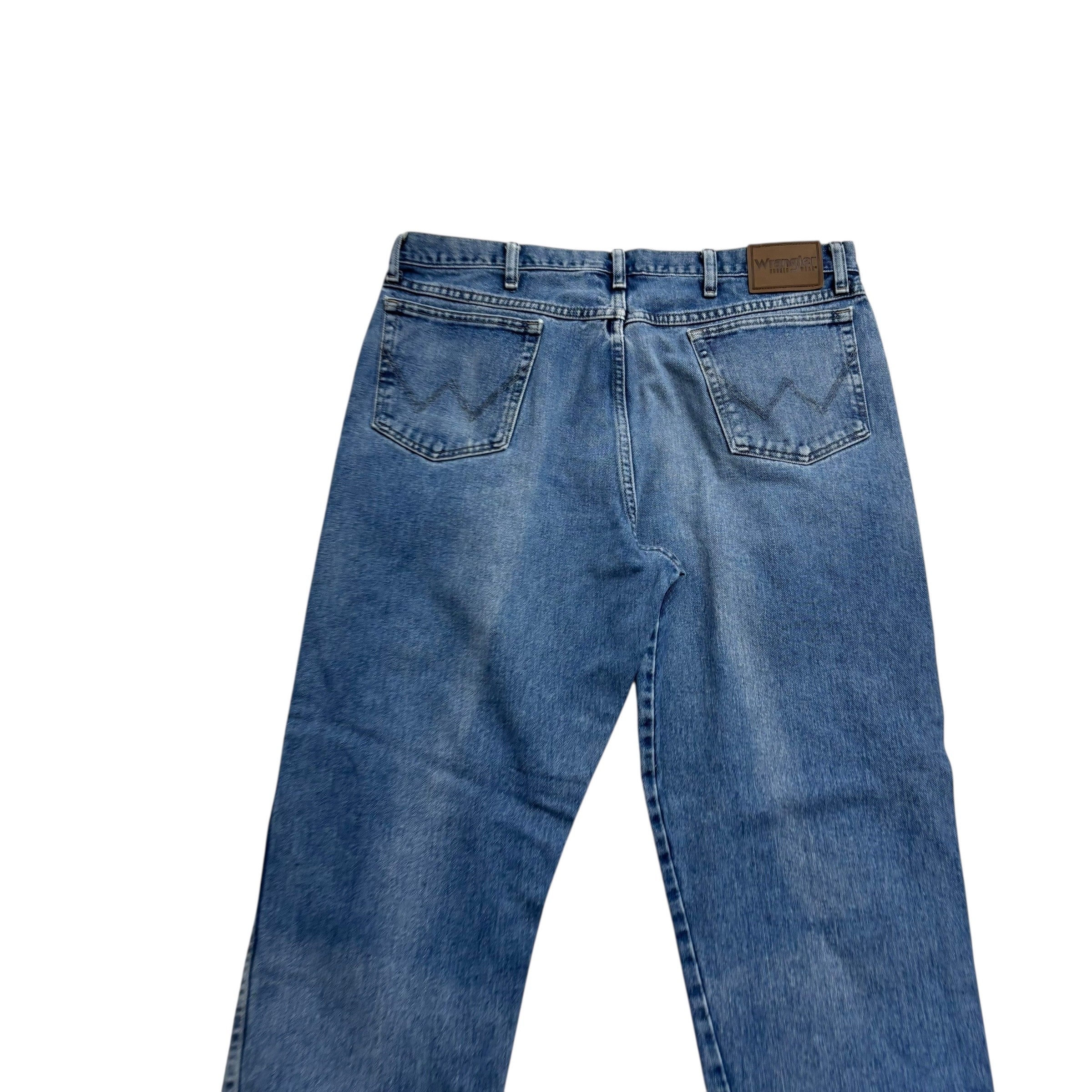 Wrangler Jeans W38 L30 Mens Mid Blue Regular Straight Fit Vintage Denim