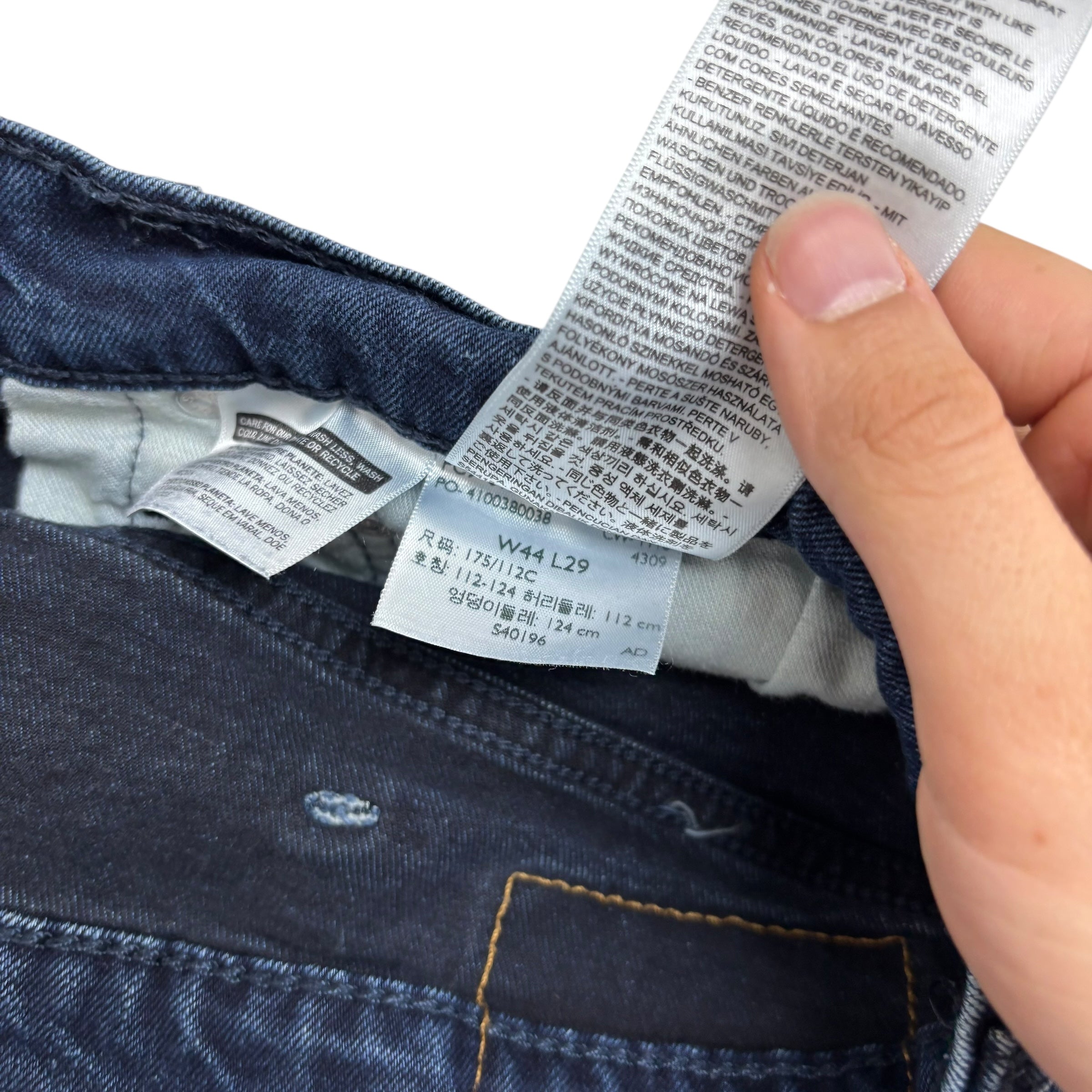 Levis 559 Jeans W42 L28 Mens Navy Blue Relaxed Straight Fit Stretch Denim (E)