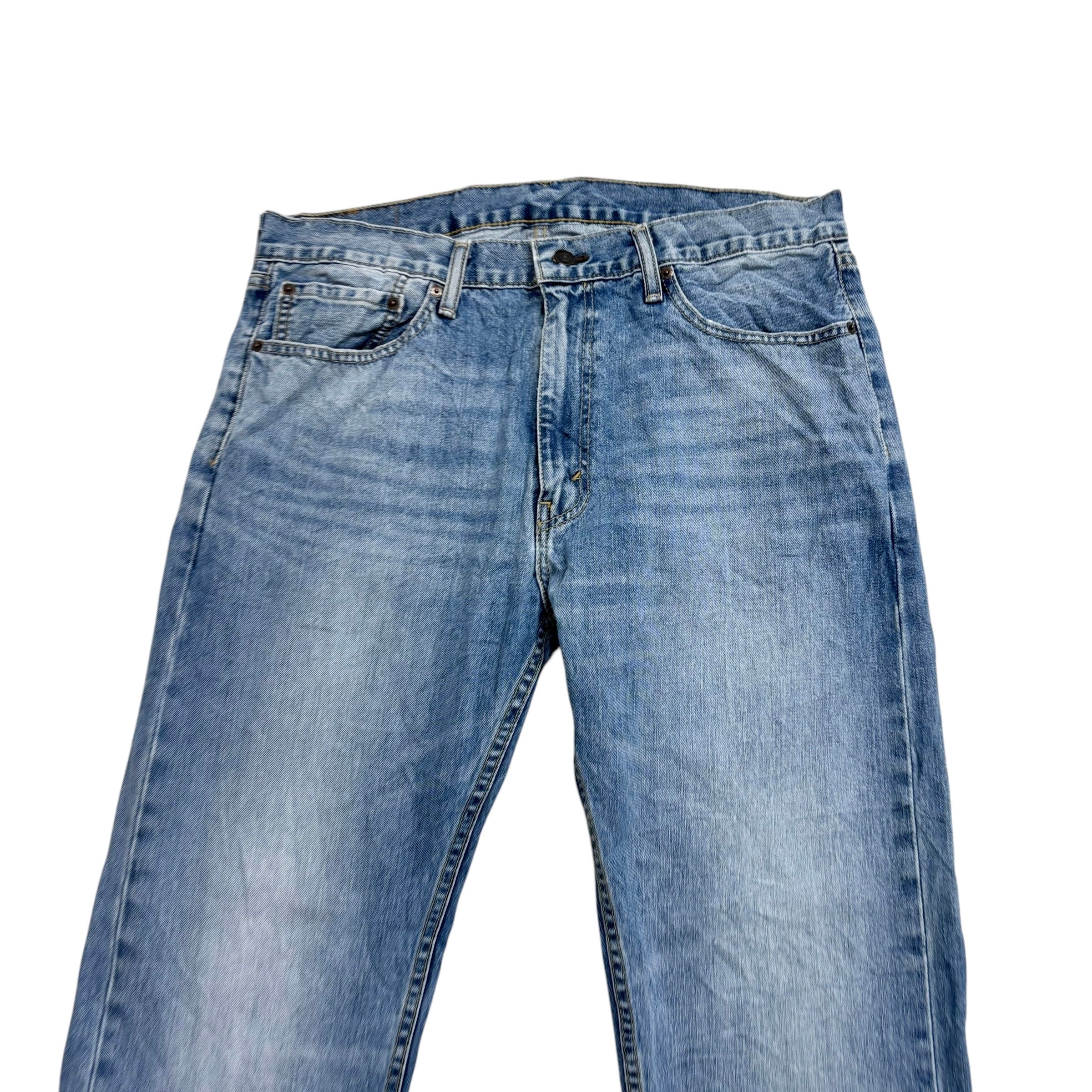 Levis 505 Jeans W36 L30 Mens Light Blue Regular Straight Fit Denim (E)