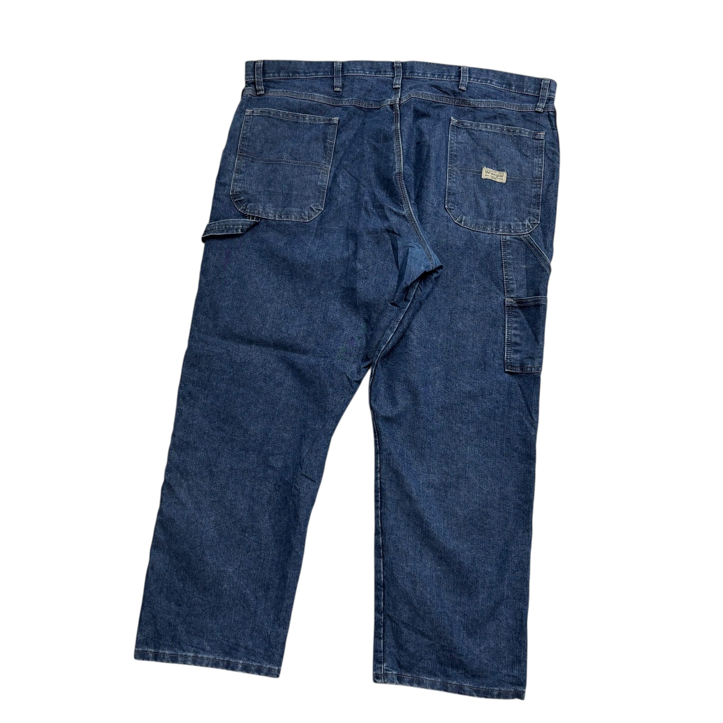 Wrangler Carpenter Jeans W42 L29 Mens Dark Blue Baggy Relaxed Fit Denim (E)
