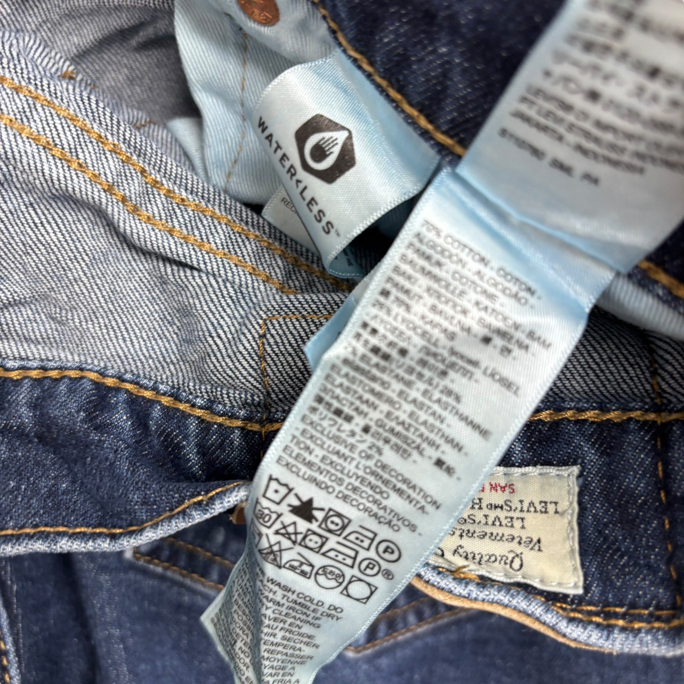 Levis 541 Jeans W34 L34 Mens Dark Blue Athletic Tapered Fit Stretch Denim (E)