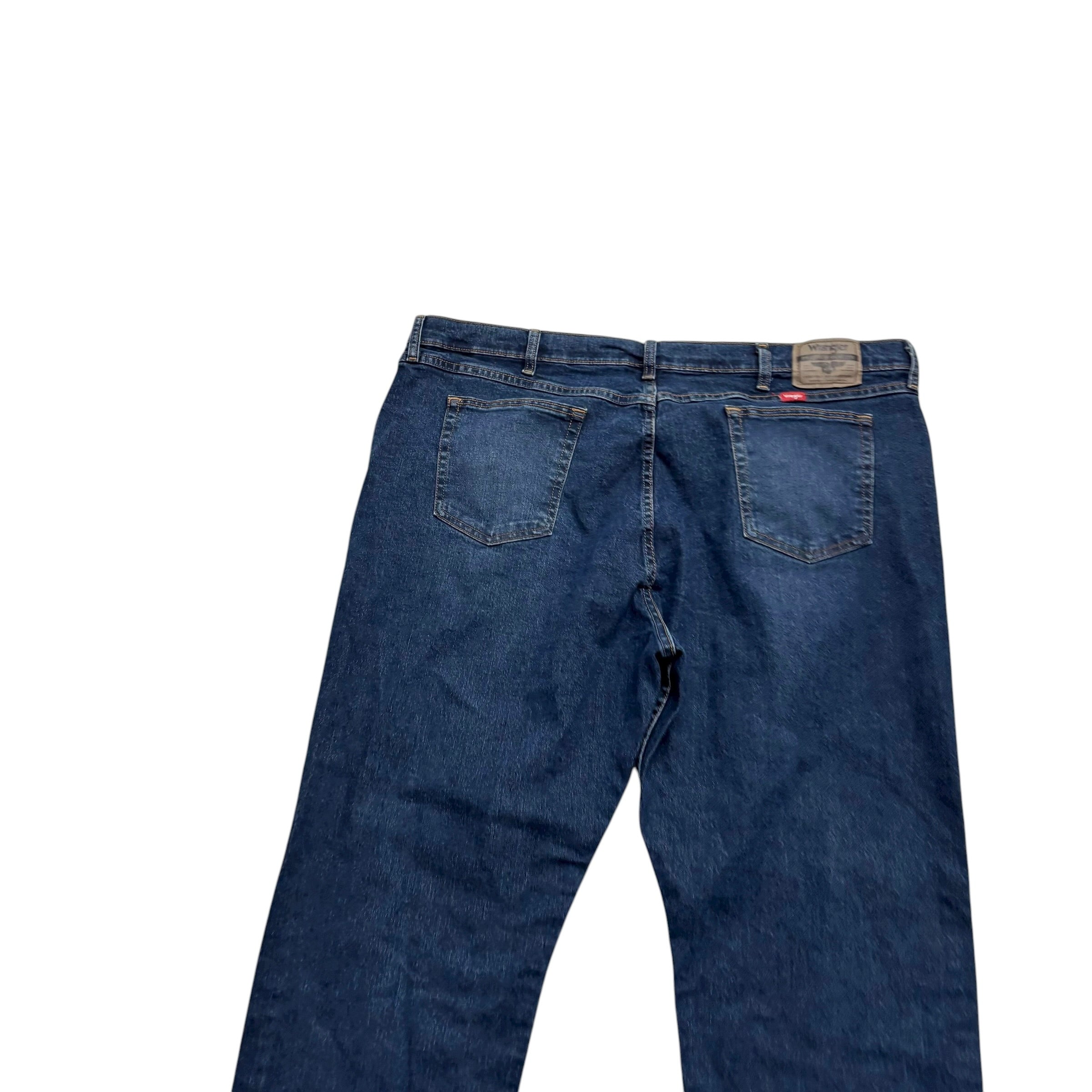 Wrangler Jeans W44 L30 Mens Dark Blue Relaxed Straight Fit Stretch Denim (E)