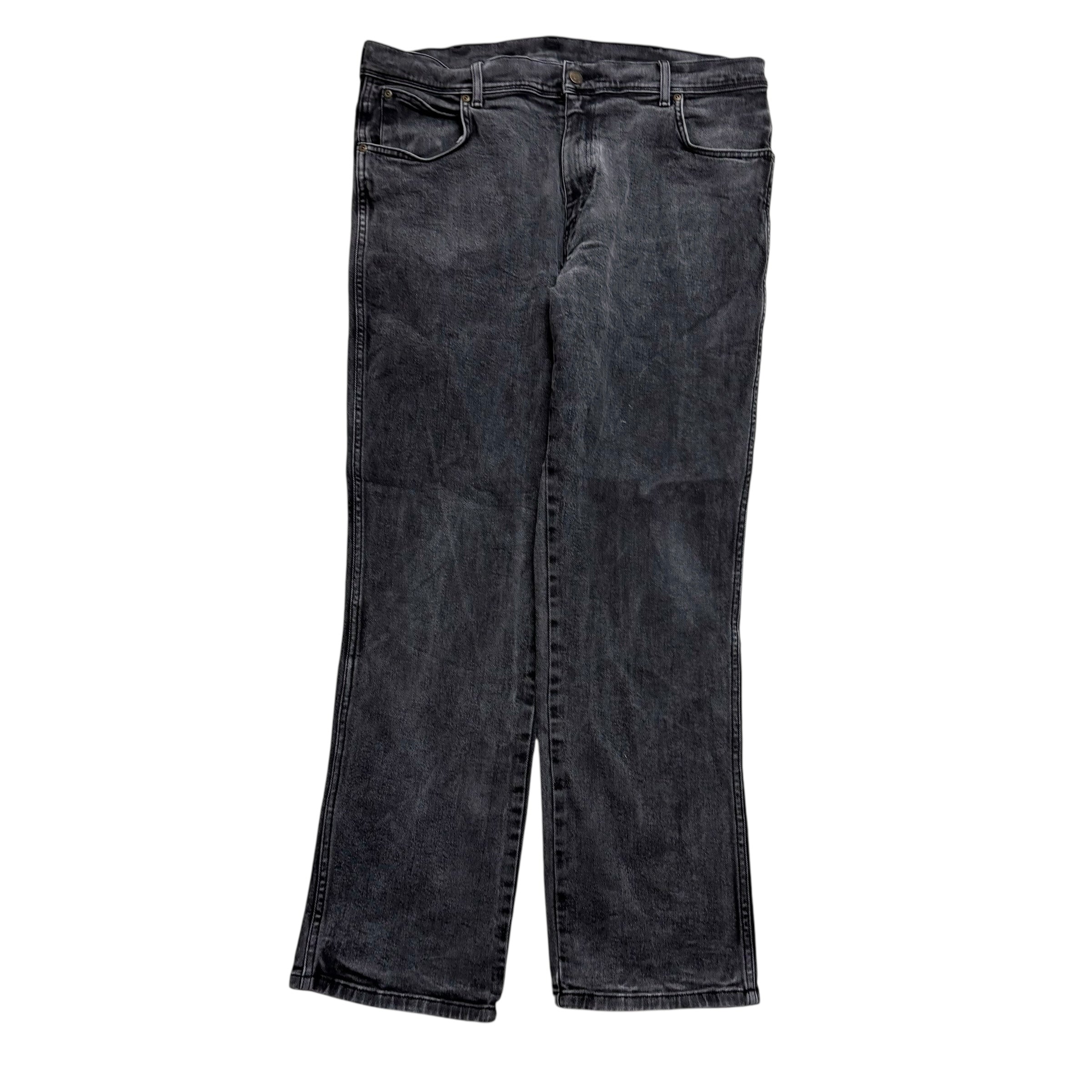 Wrangler Jeans W38 L32 Mens Black Regular Straight Fit Stretch Denim