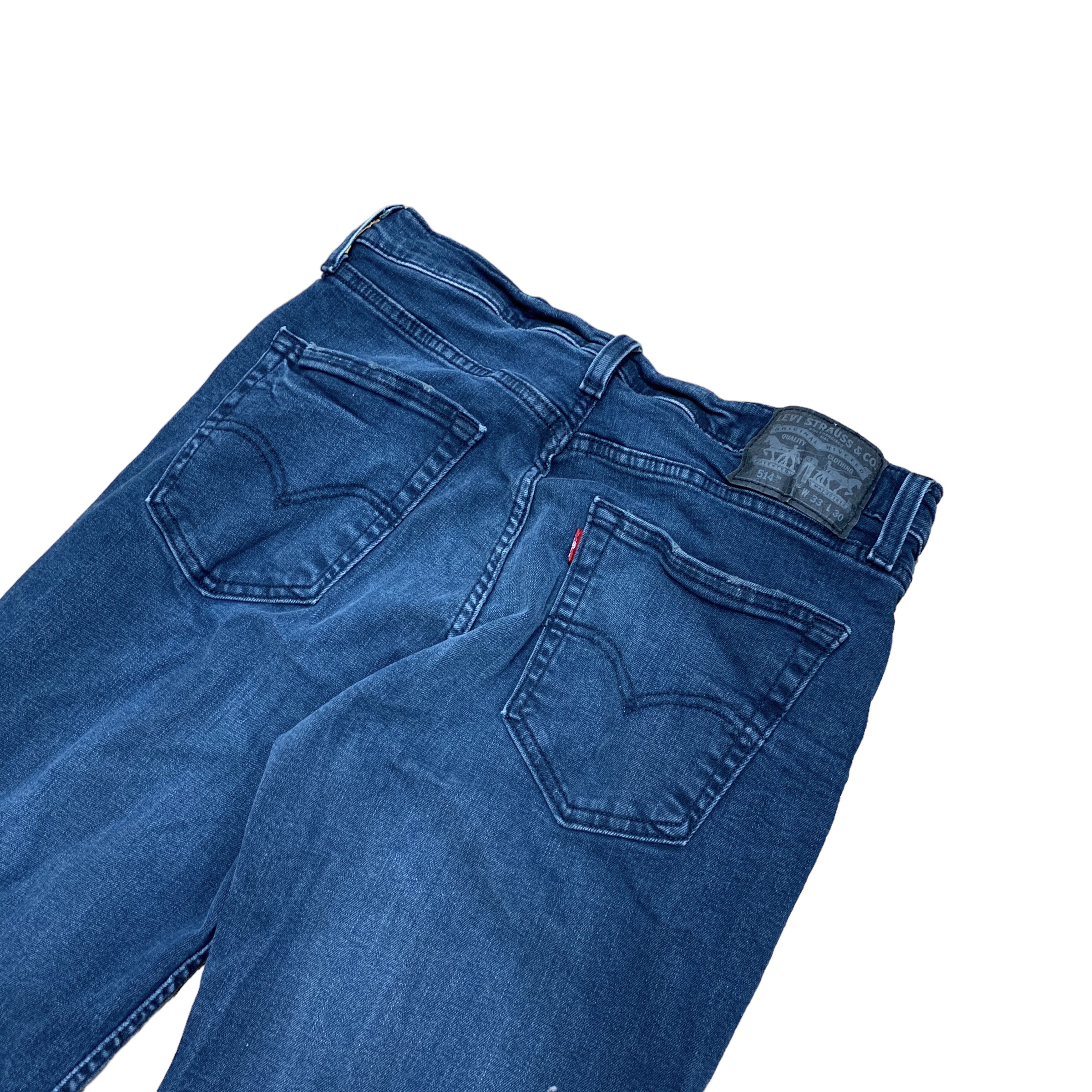 Levis 514 Jeans W33 L30 Mens Blue Straight Fit Stretch Denim