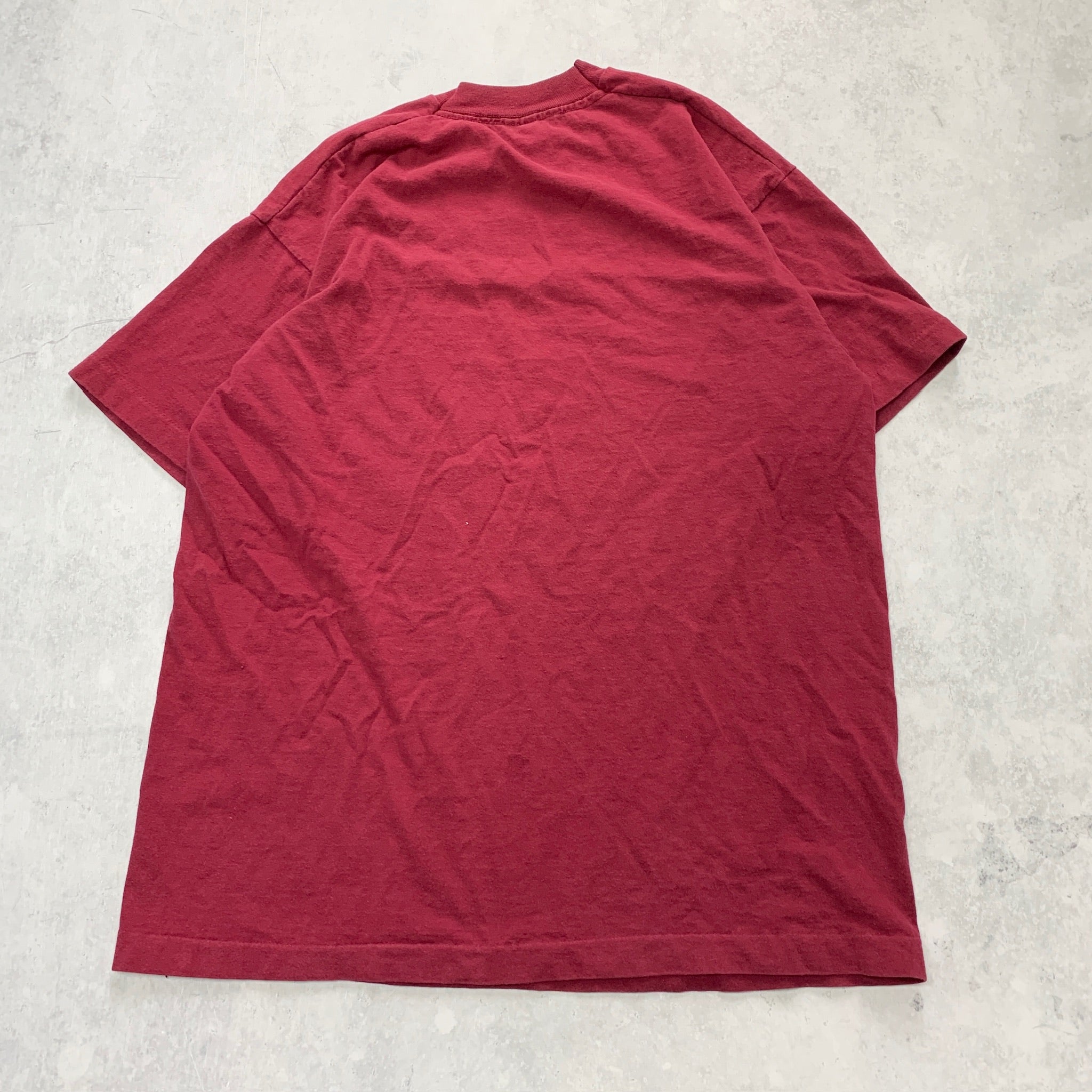 Vintage T Shirt Mens XL Red Burgundy Single Stitch Graphic Print 90s Cycling