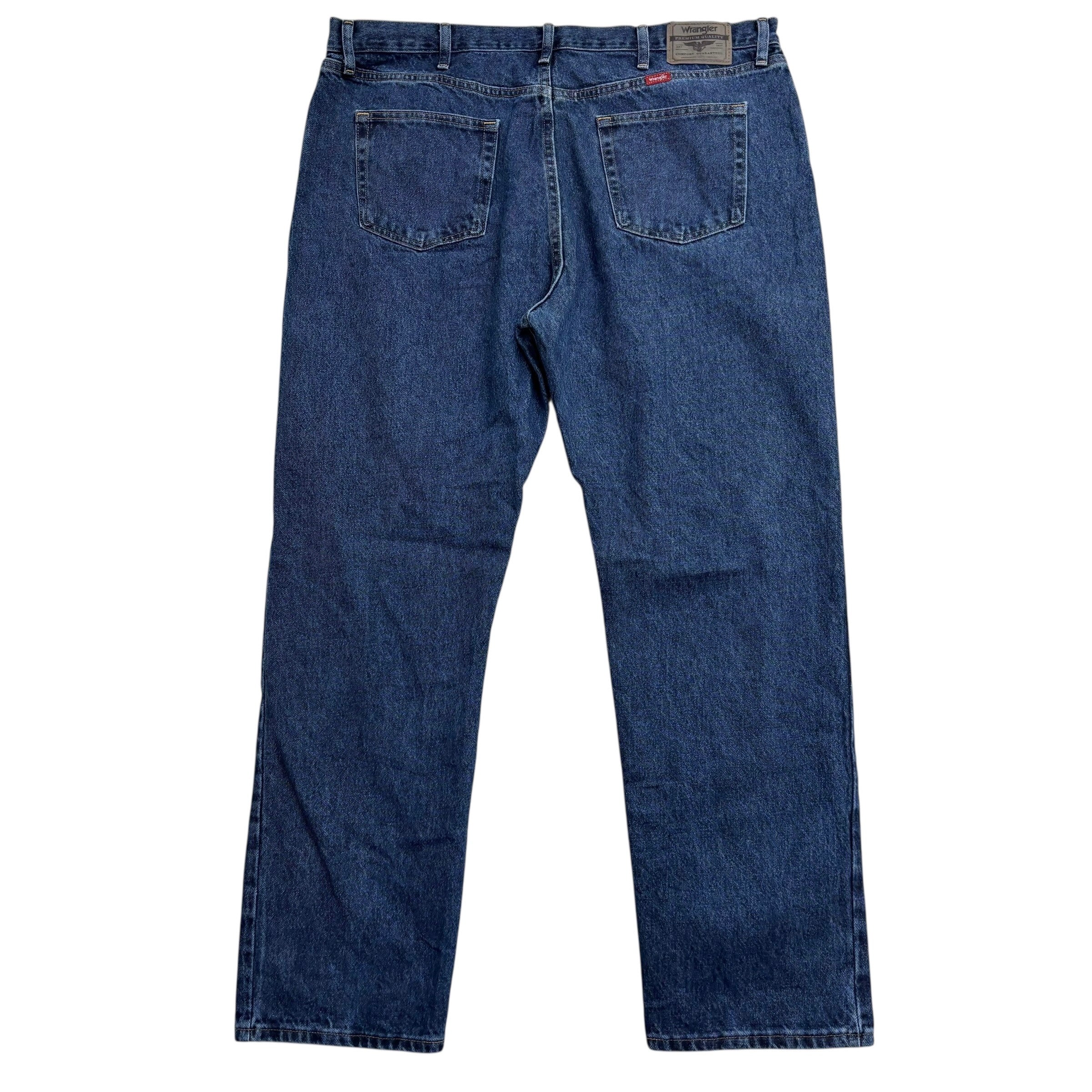 Wrangler Jeans W42 L32 Mens Mid Blue Regular Straight Fit Denim (E)