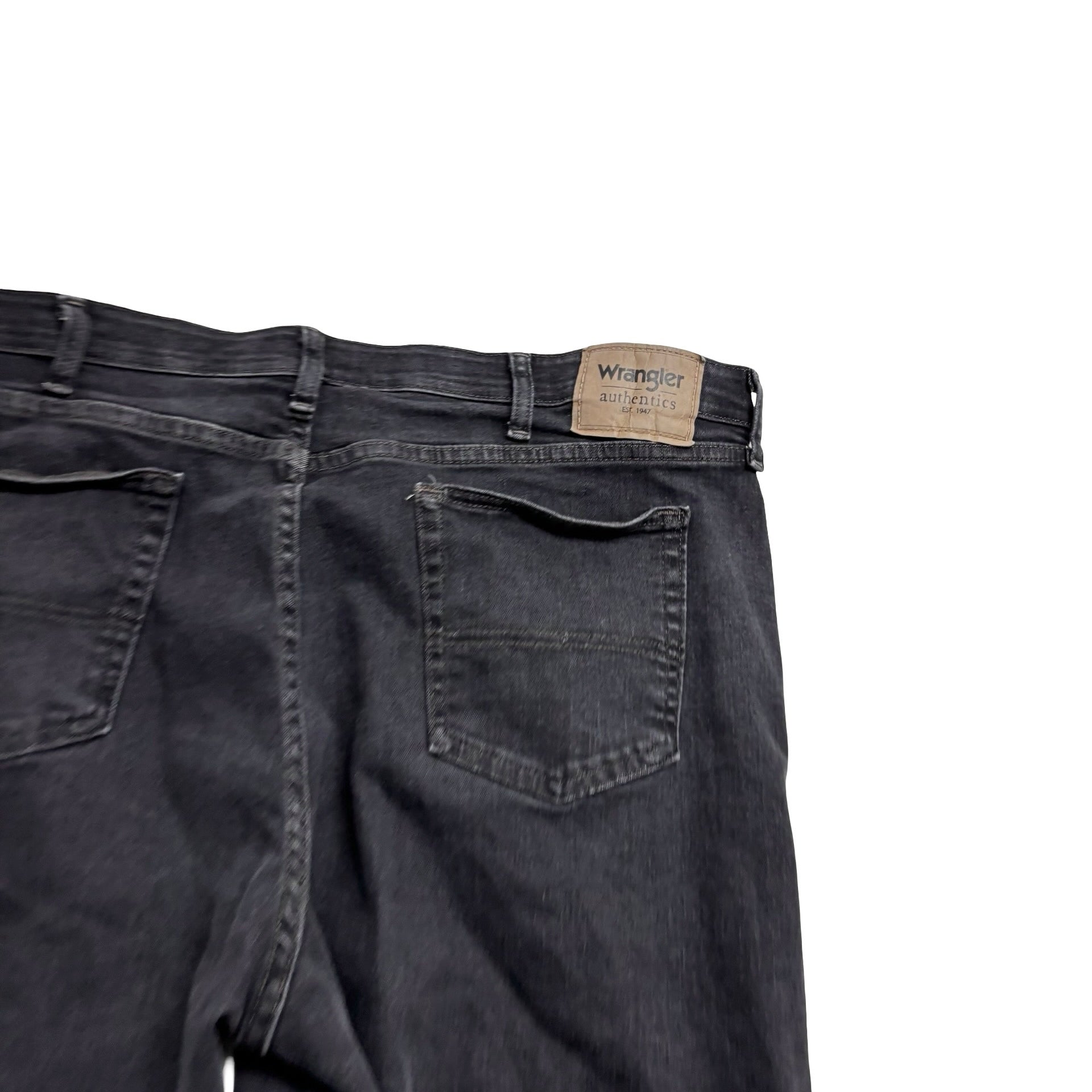 Wrangler Jeans W40 L33 Mens Black Regular Straight Fit Stretch Denim (E)