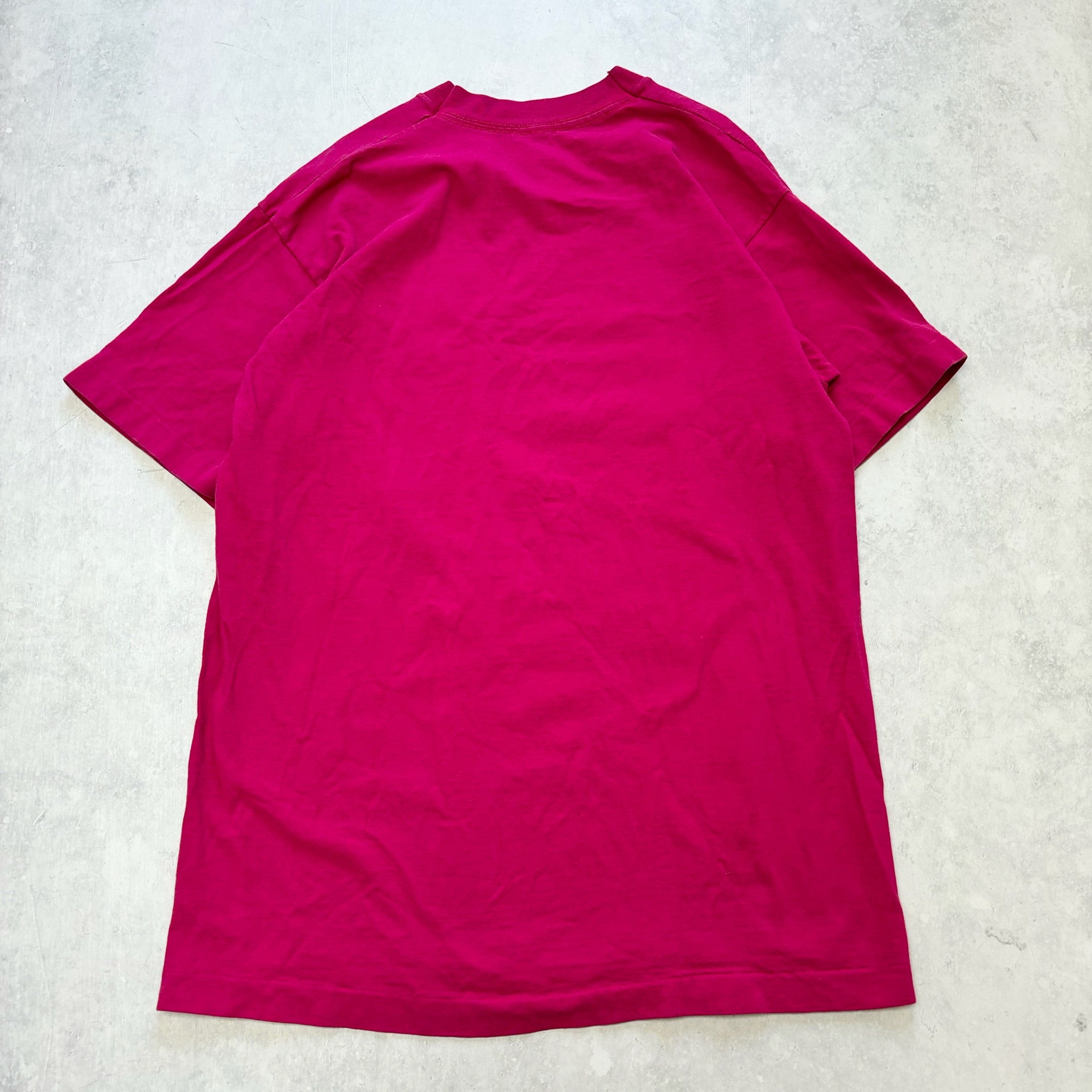 Vintage T Shirt Mens Large Pink Single Stitch Graphic Print 90s USA