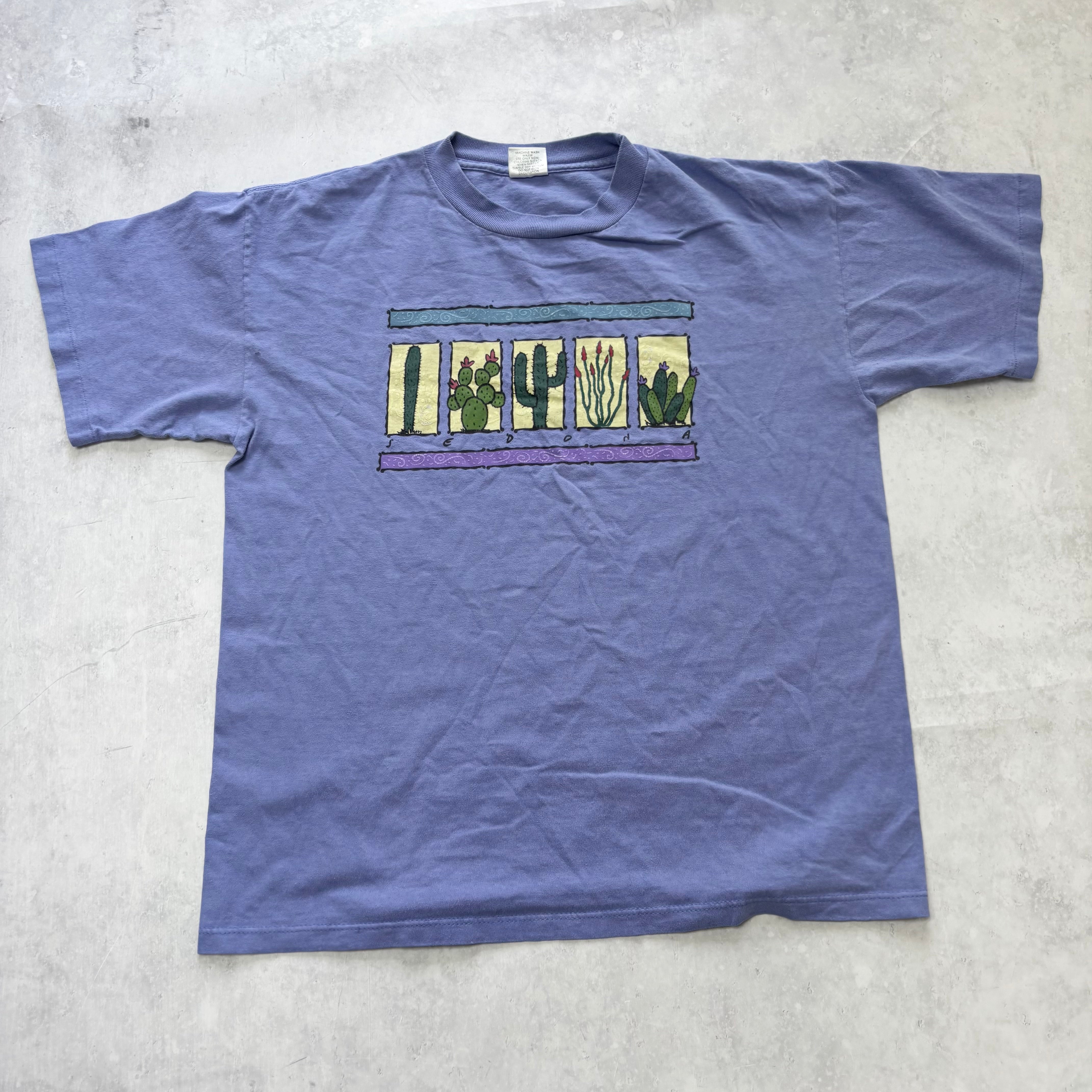 Vintage T Shirt Mens Medium Lilac Single Stitch Graphic Print 90s Tourist (E)