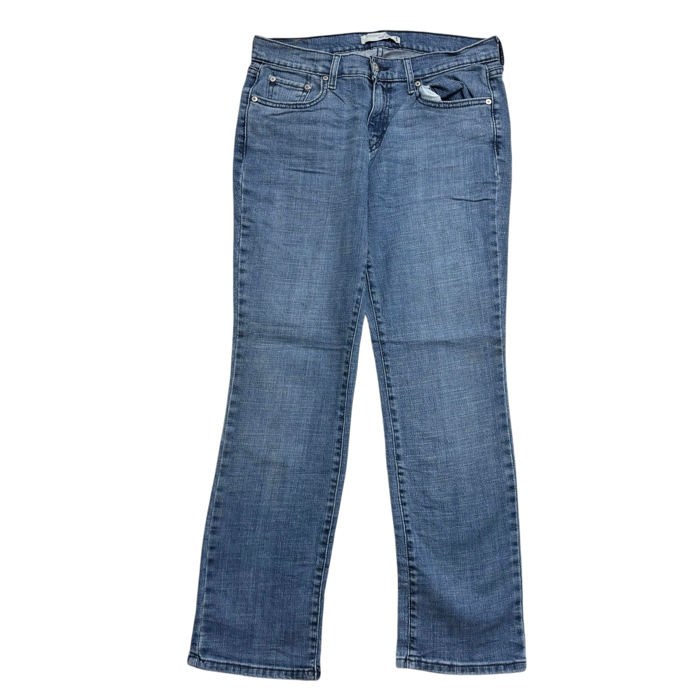 Levis 505 Jeans W30 L30 Womens Regular Straight Mid Blue Stretch Denim
