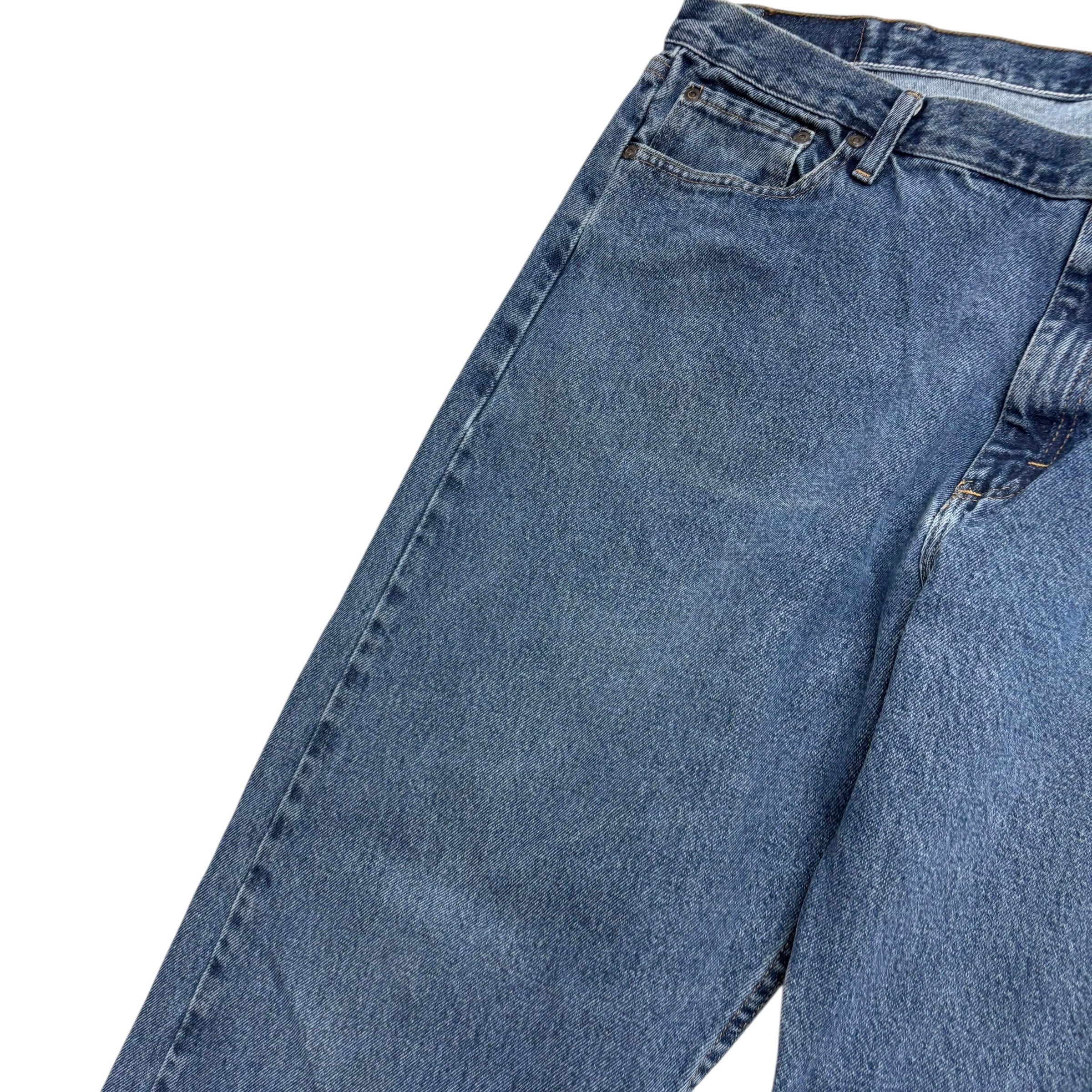 Wrangler Jeans W42 L32 Mens Mid Blue Relaxed Straight Fit Denim