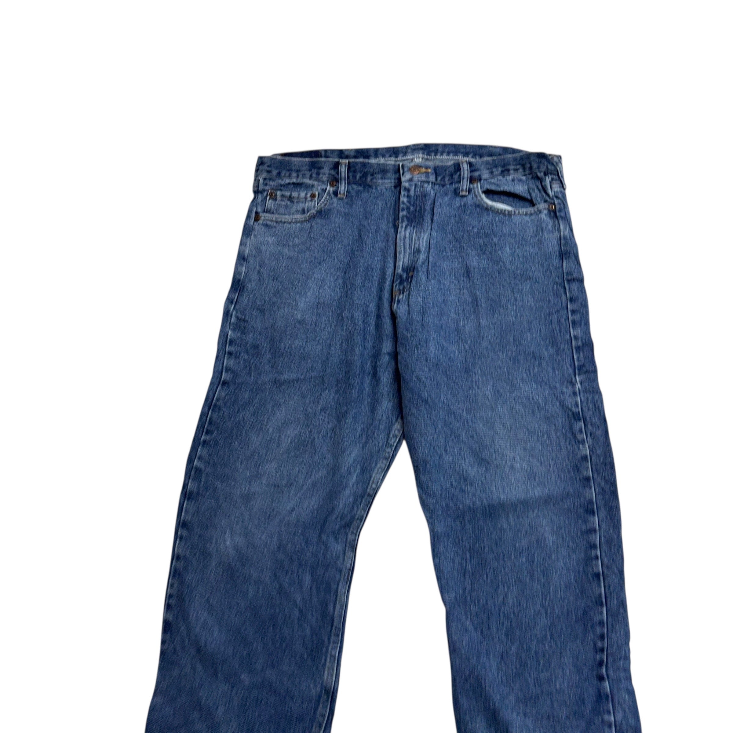 Wrangler Jeans W40 L32 Mens Mid Blue Relaxed Straight Fit Denim (E)