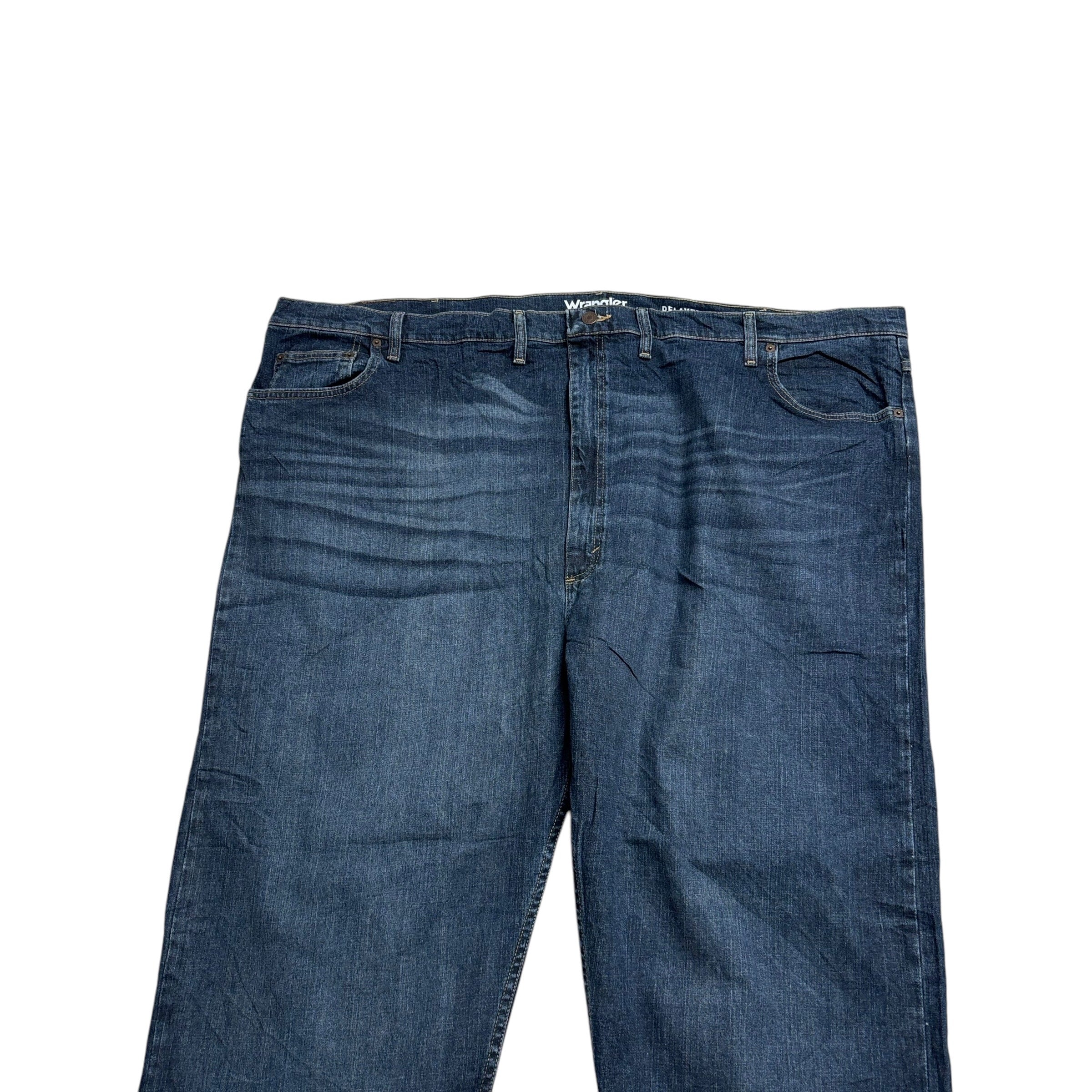 Wrangler Jeans W52 L32 Mens Dark Blue Relaxed Straight Fit Stretch Denim (E)