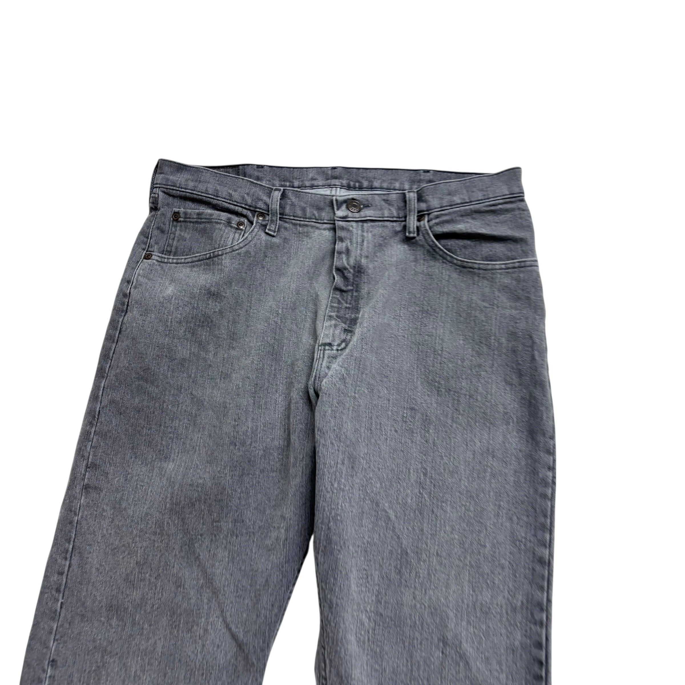 Wrangler Jeans W36 L30 Mens Grey Relaxed Straight Fit Stretch Denim (E)
