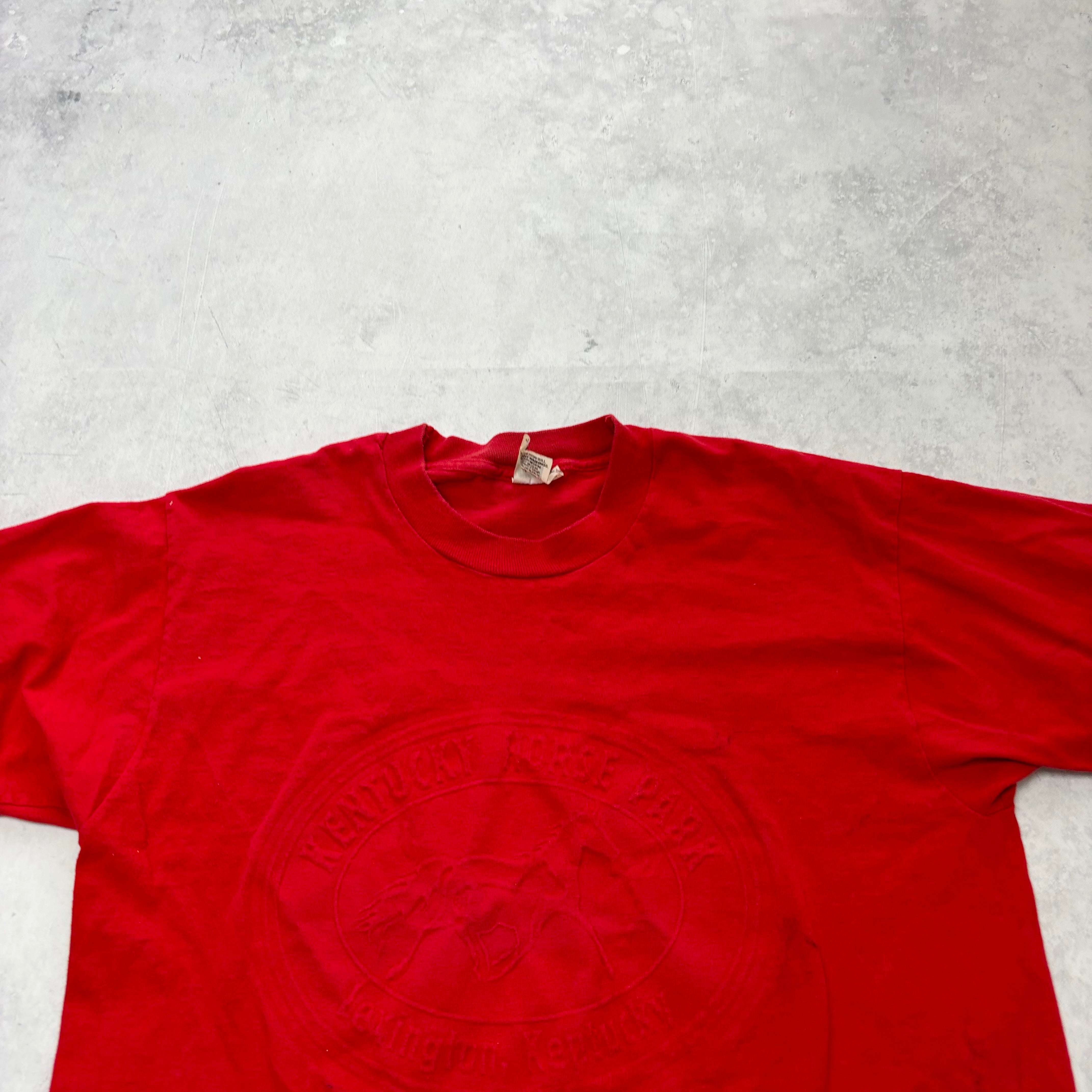Vintage T Shirt Mens Large Red Single Stitch Graphic Print 90s USA (F)