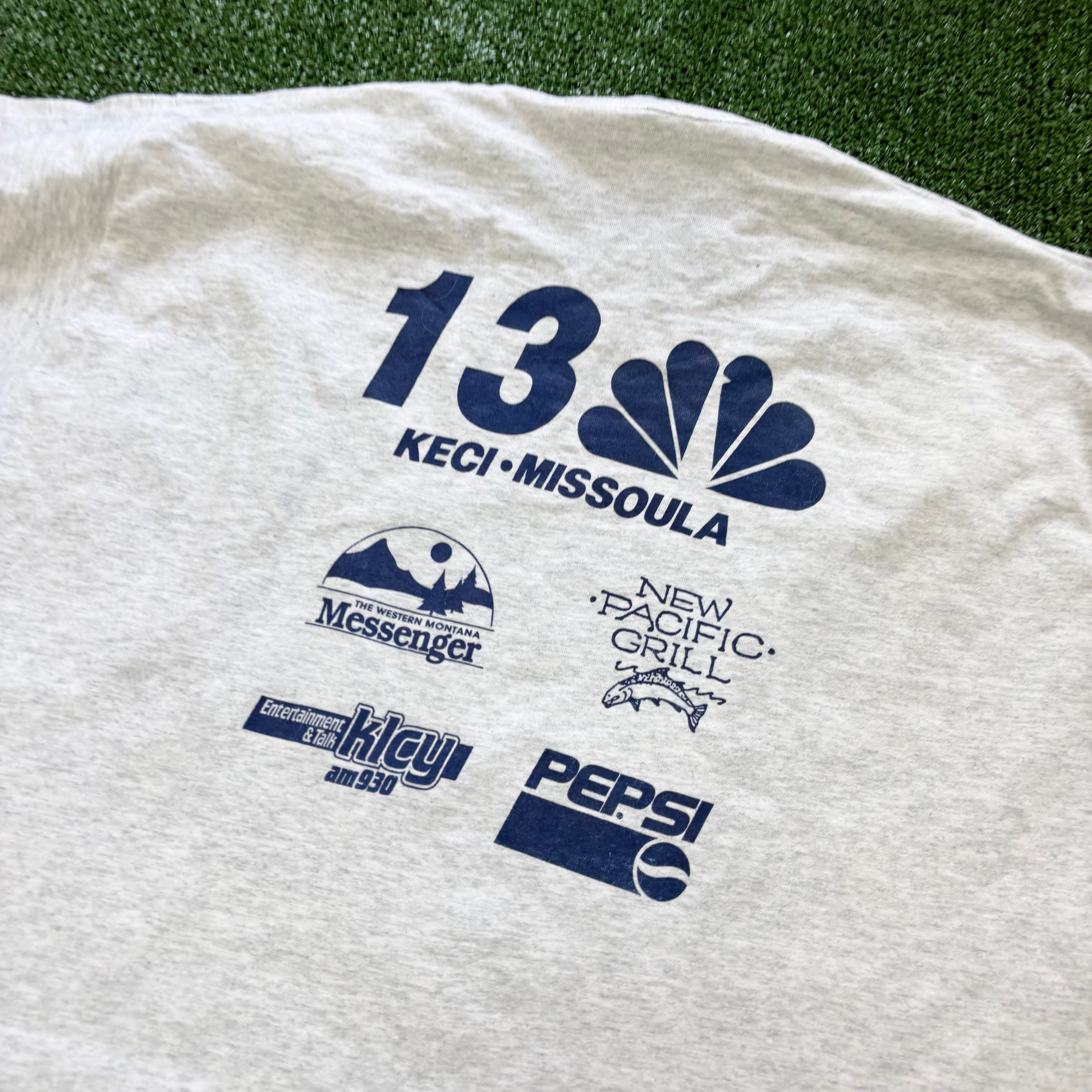 Vintage T Shirt Mens XL Grey Single Stitch Graphic Print 90s Run Relay