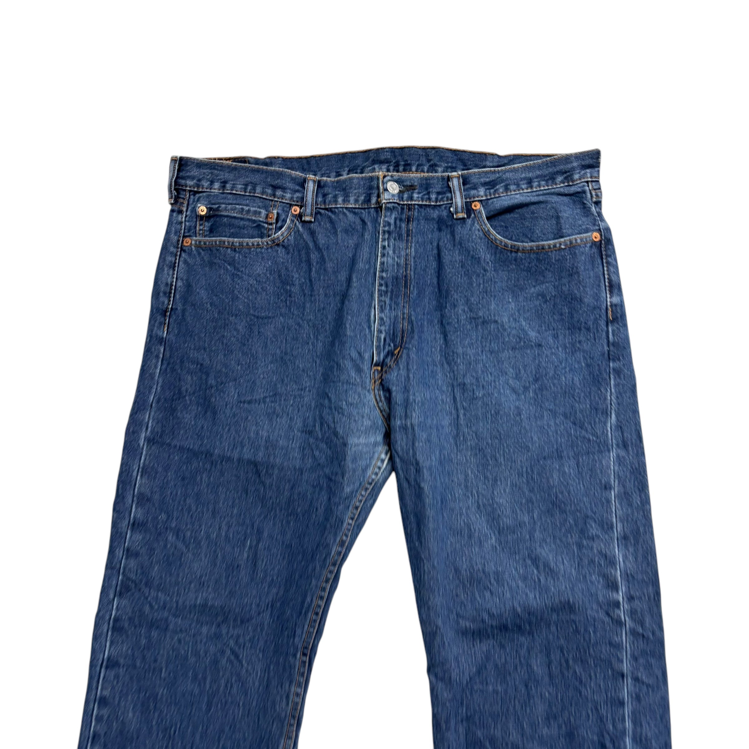 Levis 505 Jeans W40 L30 Mens Mid Blue Regular Straight Fit Denim (E)