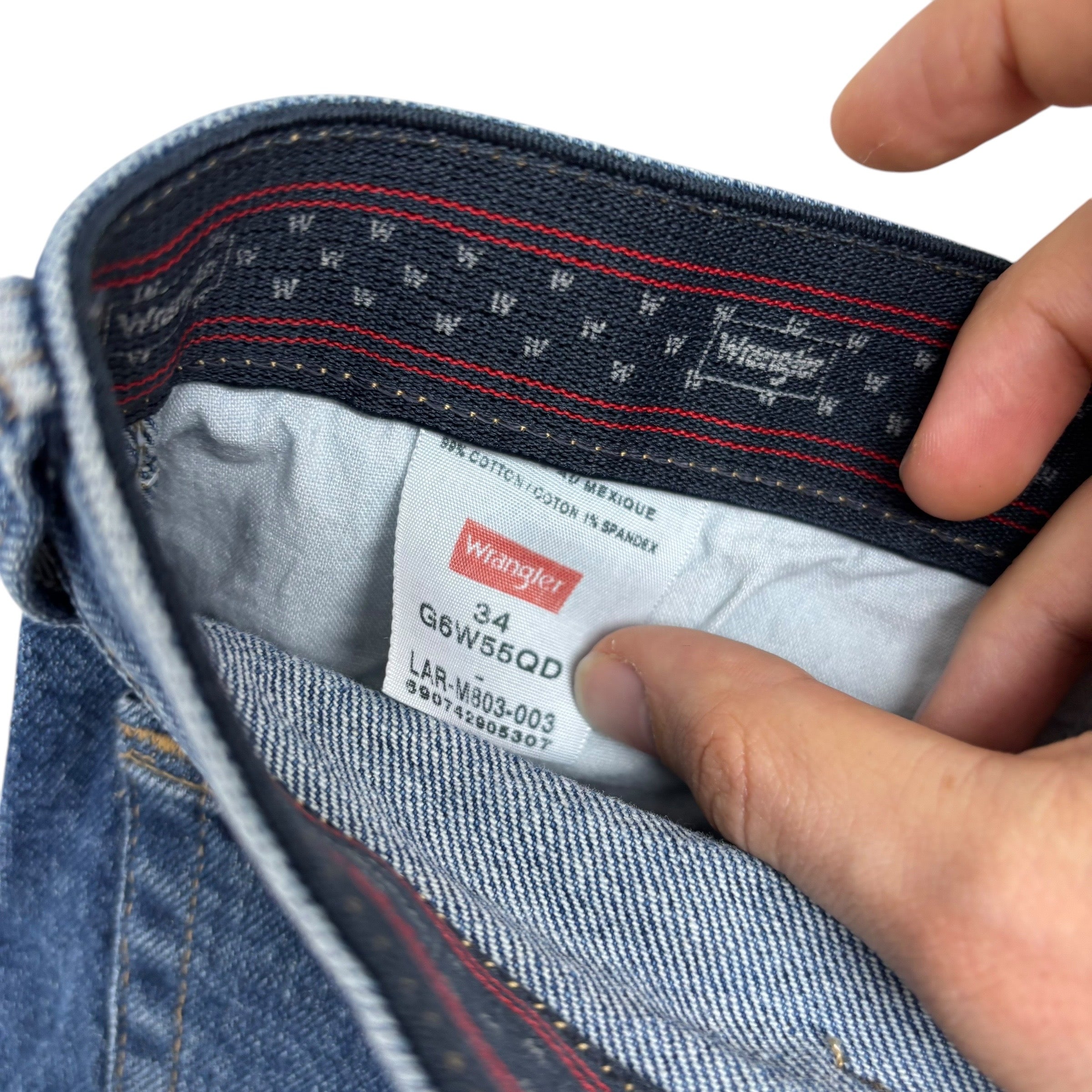 Wrangler Baggy Jorts W34 Mens Denim Shorts Mid Blue Relaxed Fit Stretch (E)