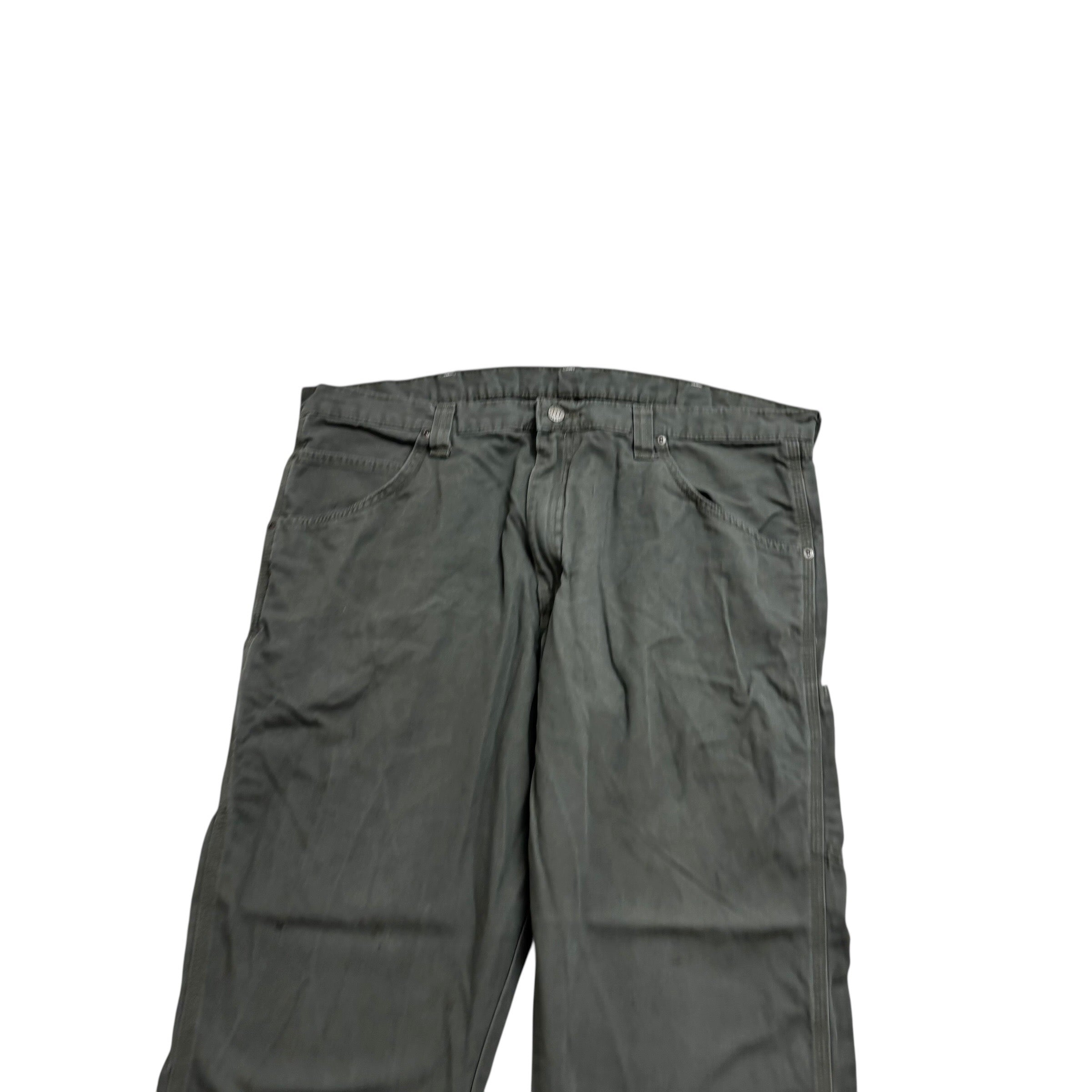 Wrangler Carpenter Pants W40 L30 Mens Green Relaxed Straight Fit Trousers (F)