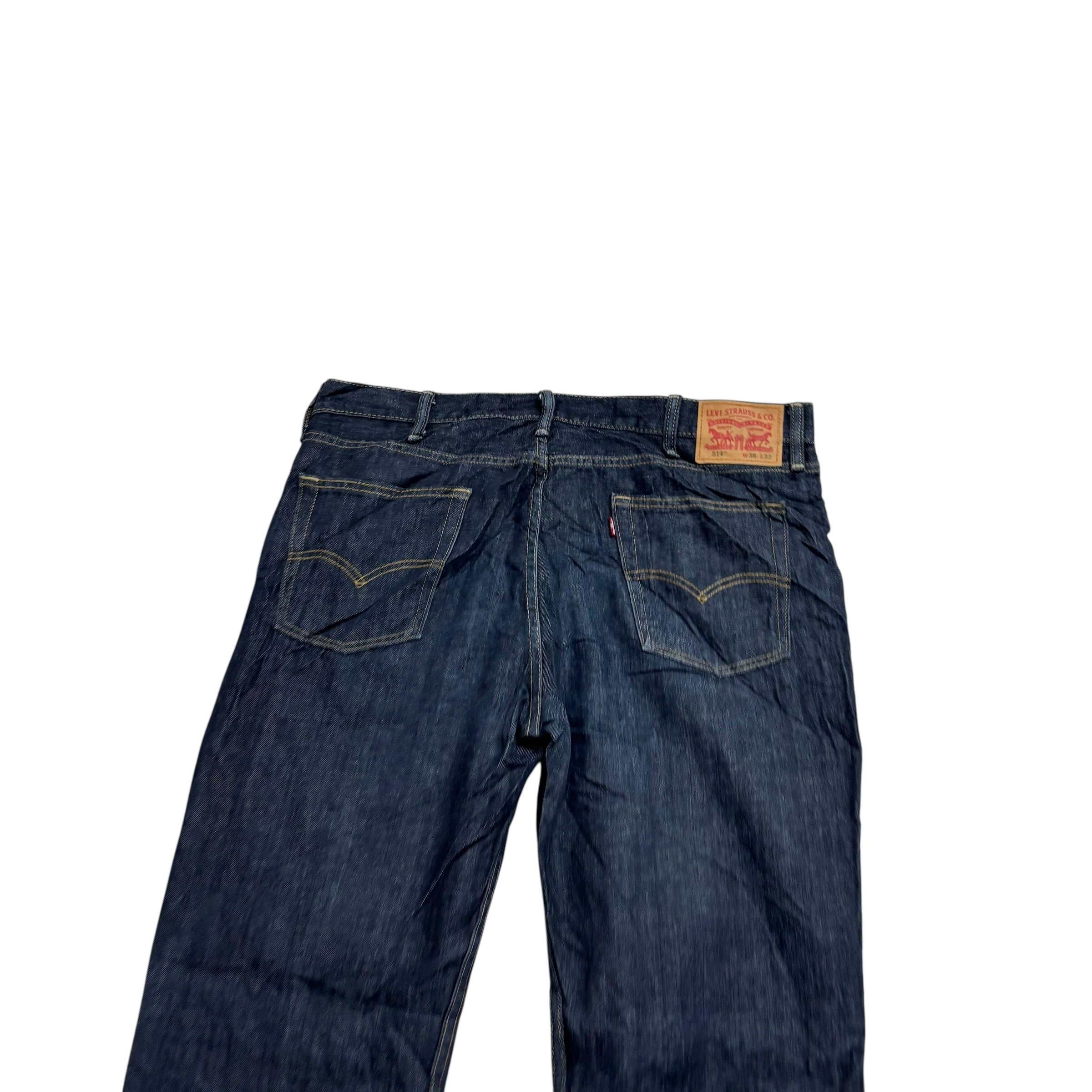 Levis 514 Jeans W40 L32 Mens Dark Blue Regular Straight Fit Denim (E)