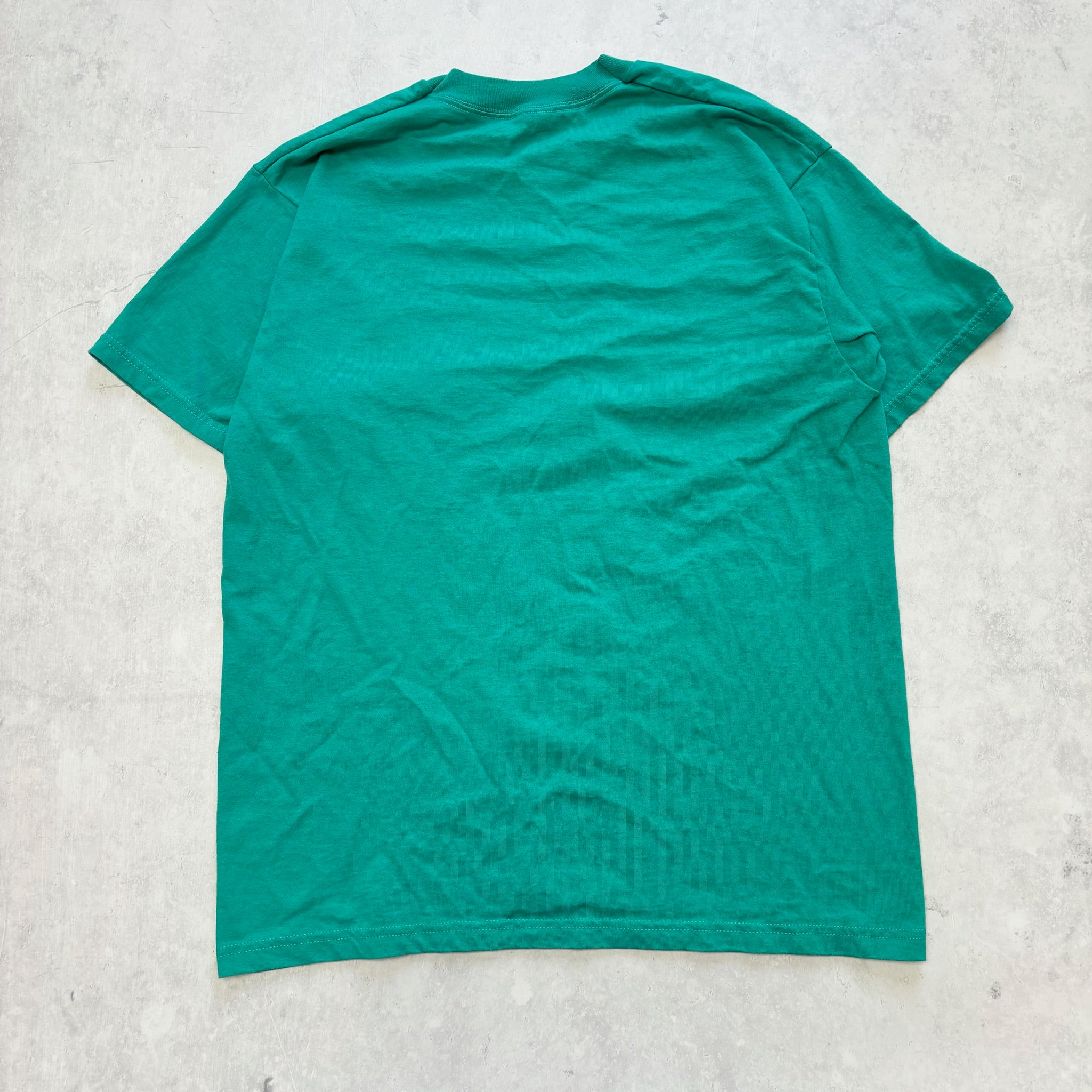 Vintage T Shirt Mens Medium Turquoise Green Graphic Print 90s USA Dogs