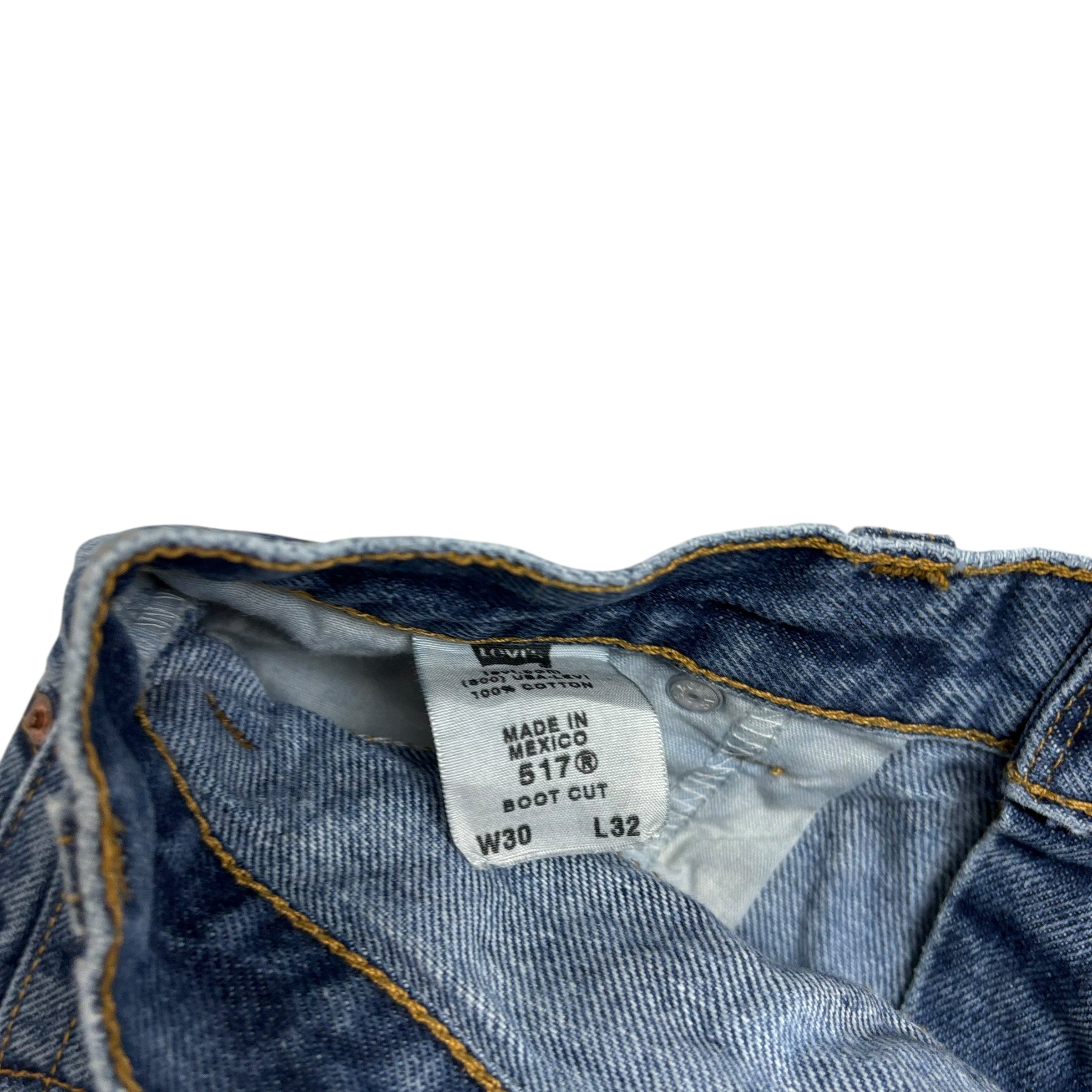 Levis 517 Jeans W30 L30 Mens Mid Blue Regular Bootcut Fit Vintage Denim (F)