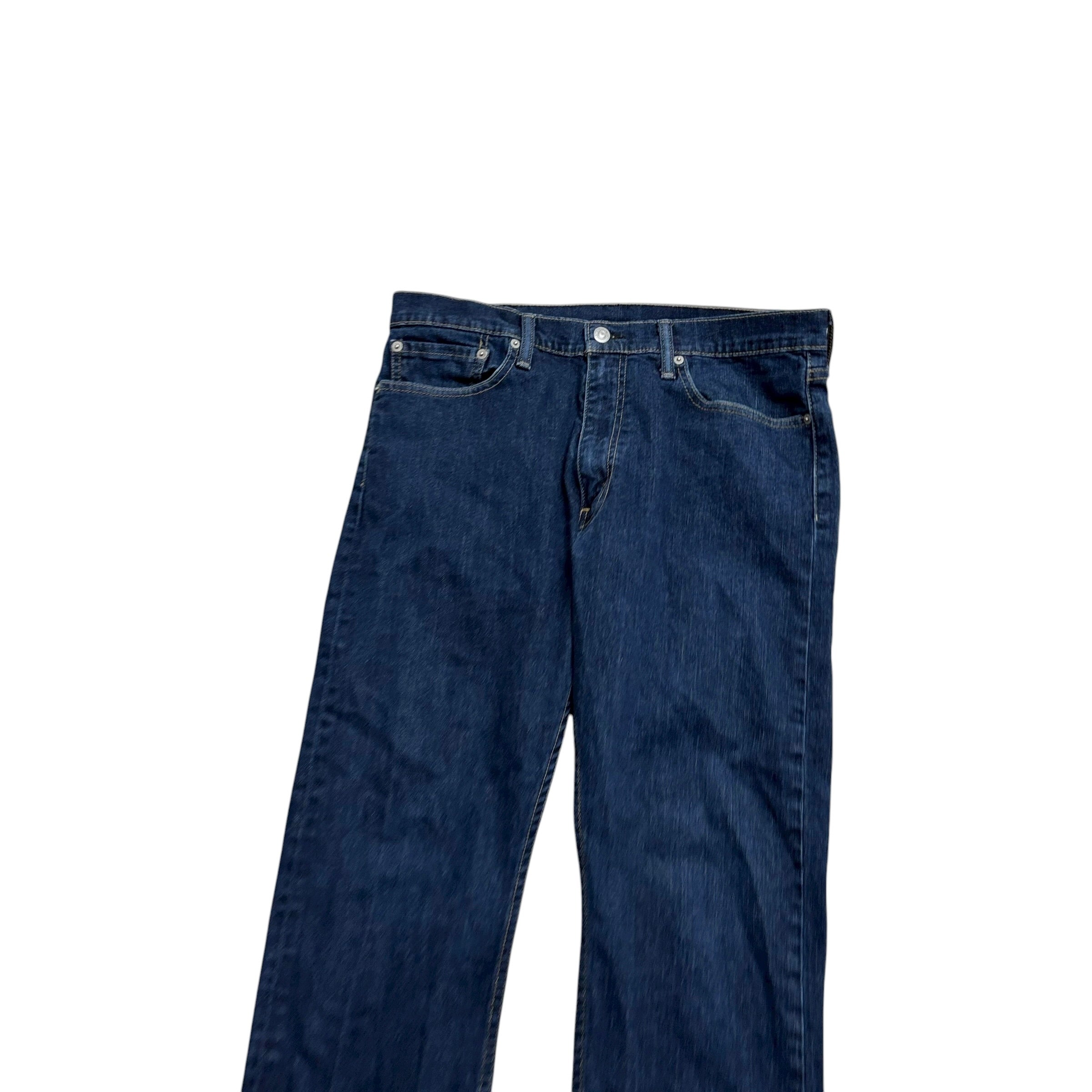 Levis 513 Jeans W34 L31 Mens Dark Blue Slim Straight Fit Stretch Denim (E)