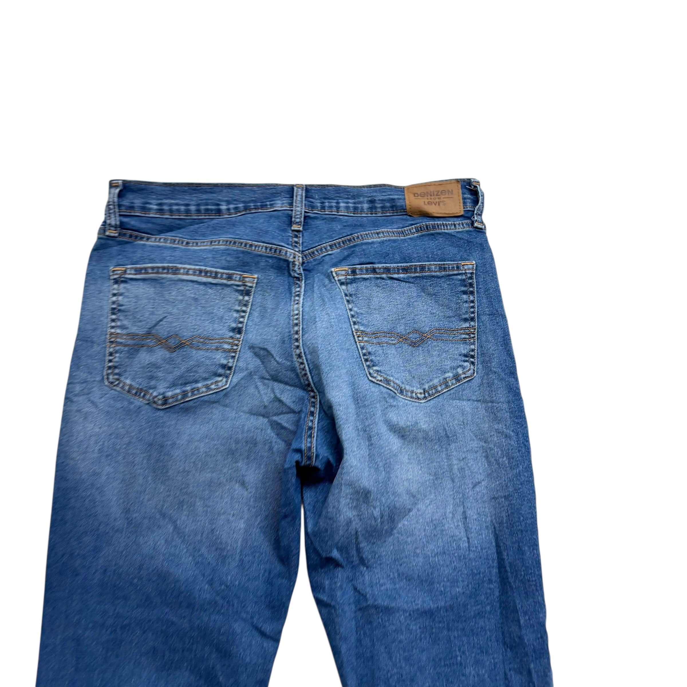 Levis Denizen Jeans W34 L30 Mens Mid Blue Athletic Tapered Stretch Denim (E)