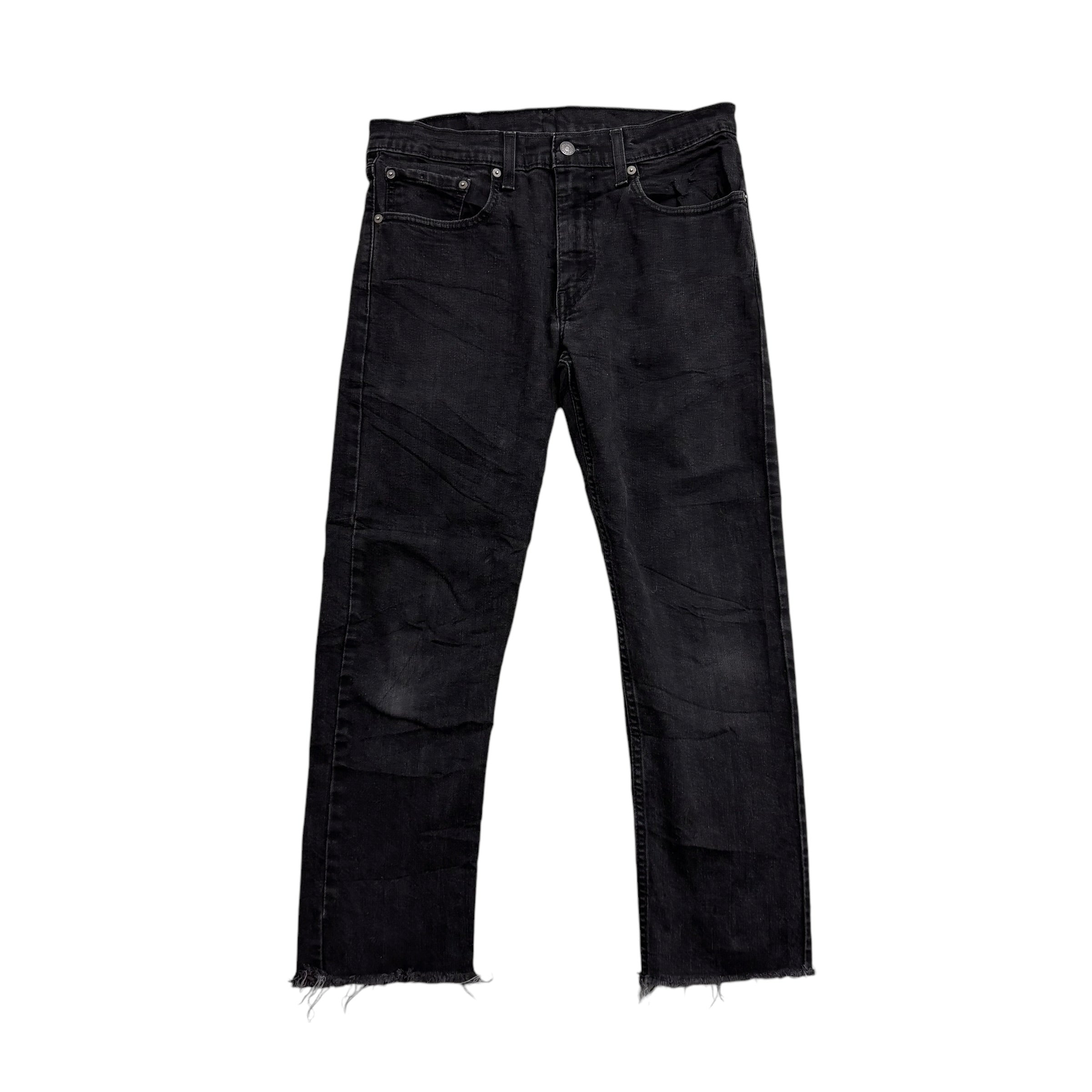 Levis 502 Jeans W32 L25 Mens Black Regular Tapered Fit Stretch Denim (F)