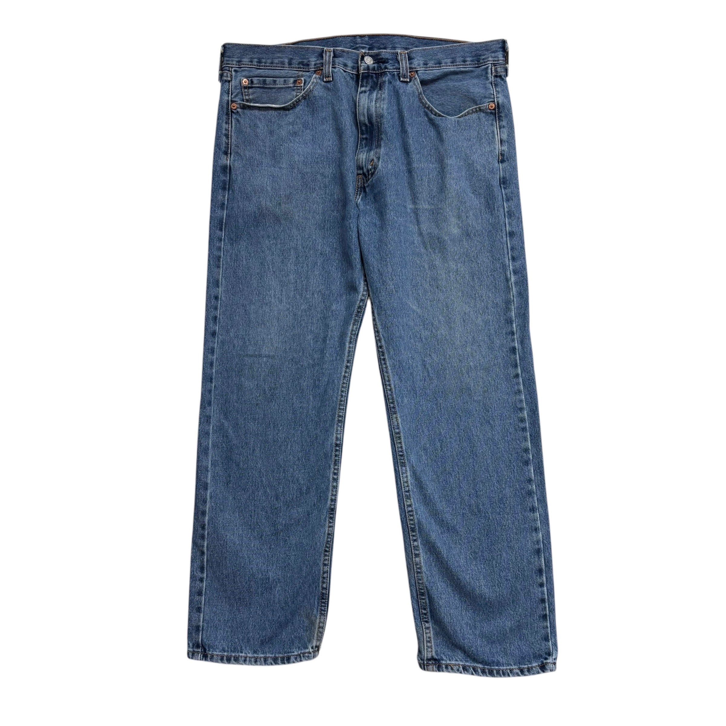 Levis 505 Jeans W36 L29 Mens Mid Blue Regular Straight Fit Denim