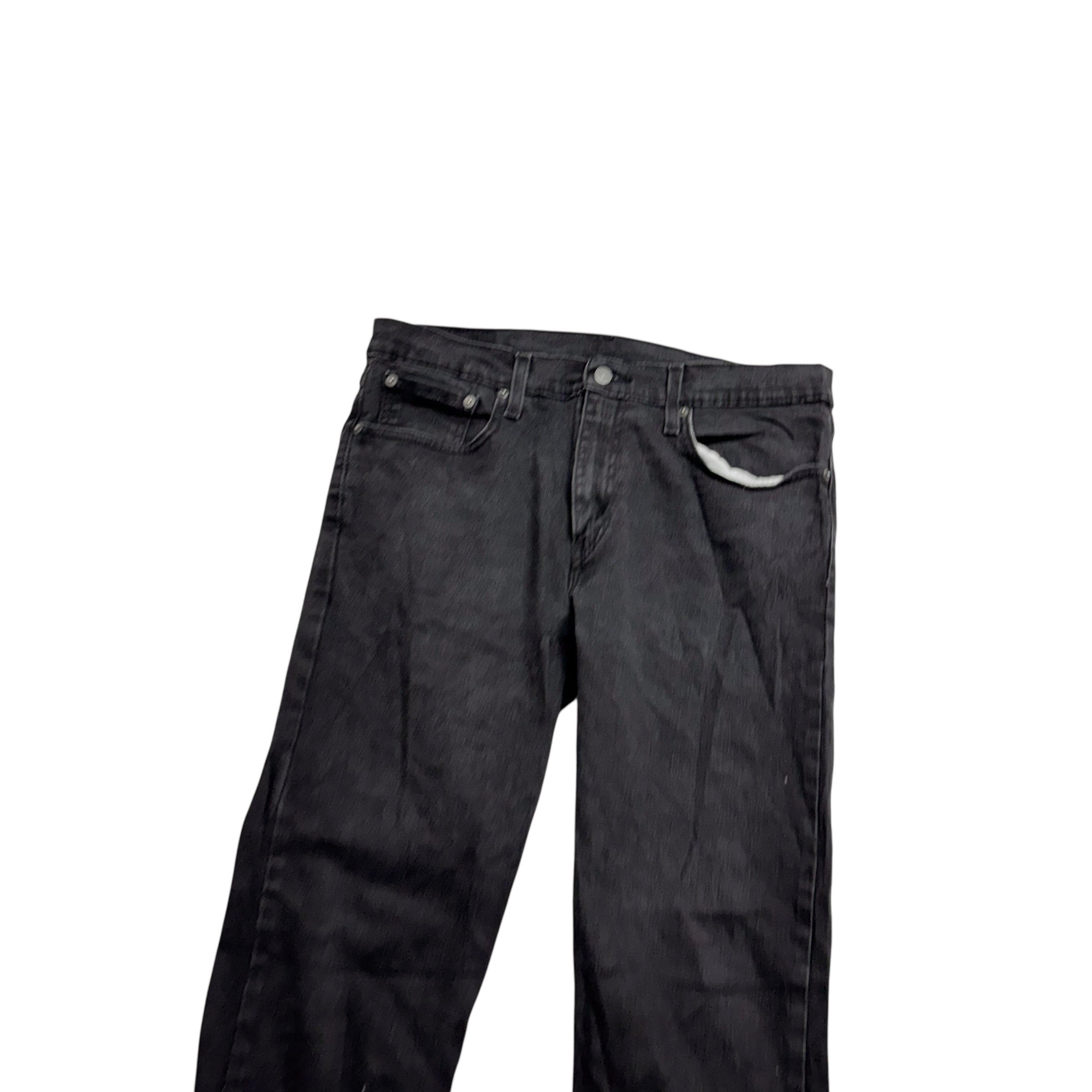 Levis 502 Jeans W33 L32 Mens Black Regular Tapered Fit Stretch Denim (E)