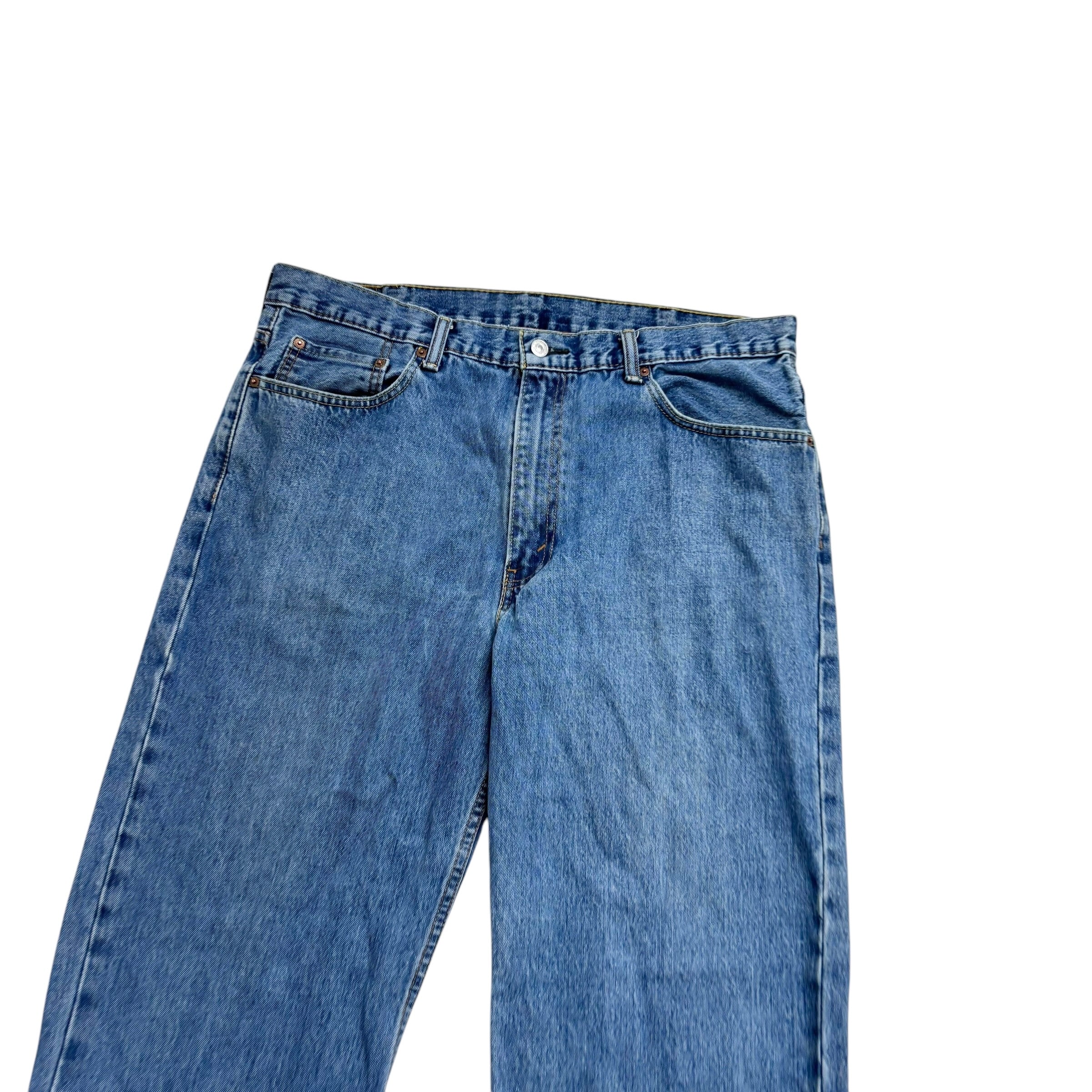 Levis 550 Jeans W38 L32 Mens Mid Blue Baggy Relaxed Straight Fit Denim (E)