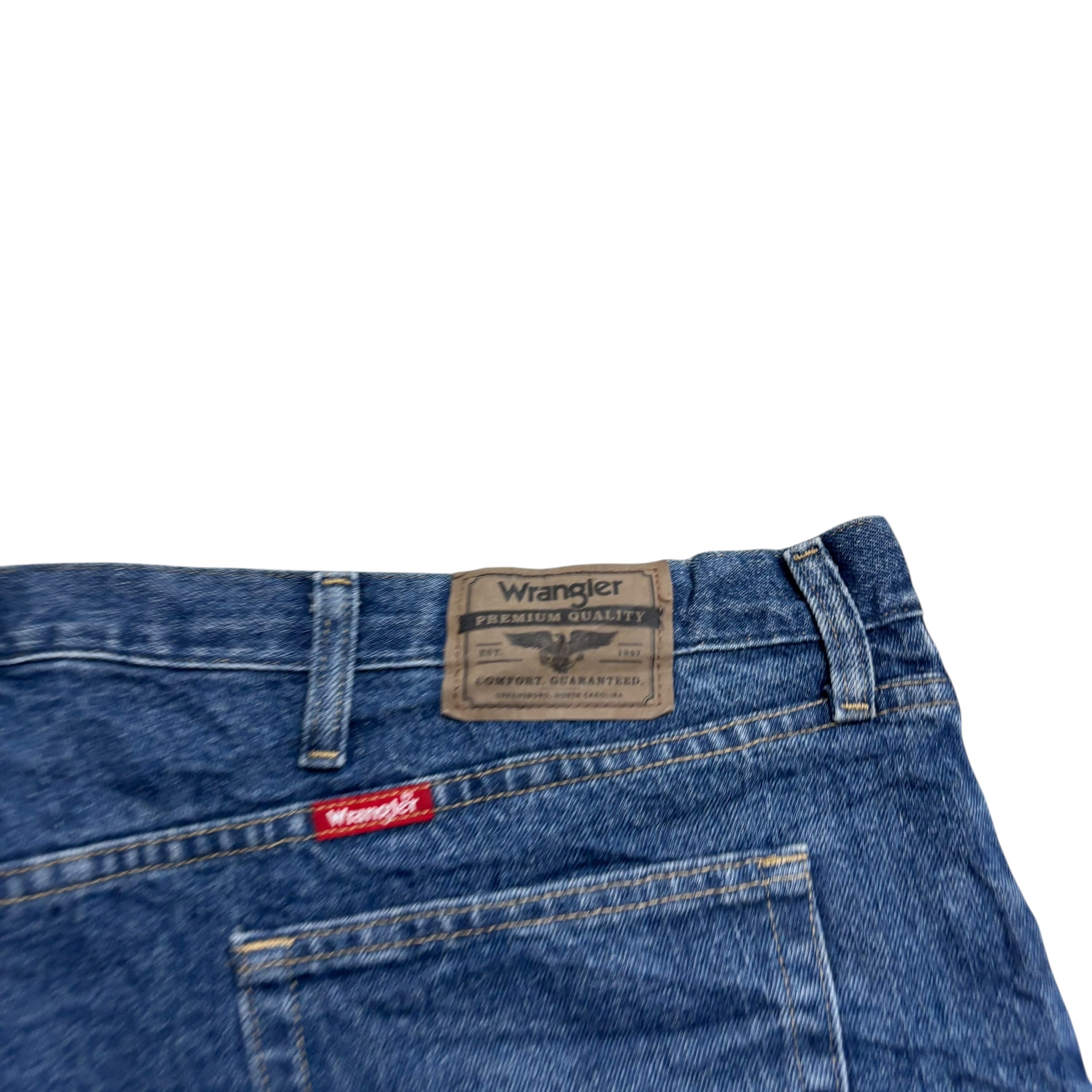 Wrangler Baggy Jorts W46 Mens Denim Shorts Mid Blue Relaxed Fit (E)